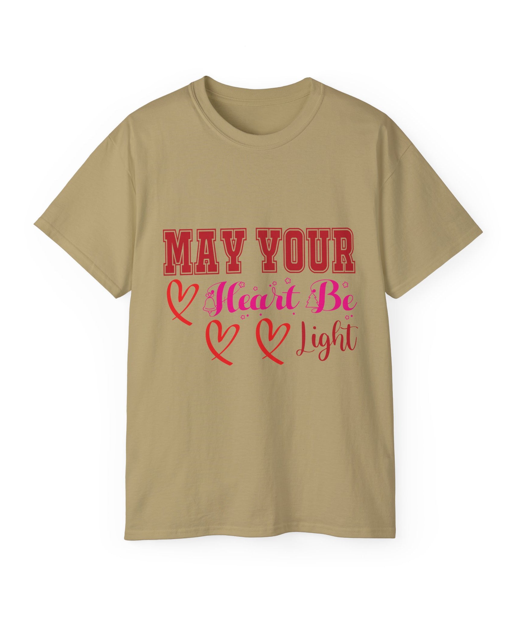 May Your Heart Be Light Christmas T-Shirt | Gallory Hive