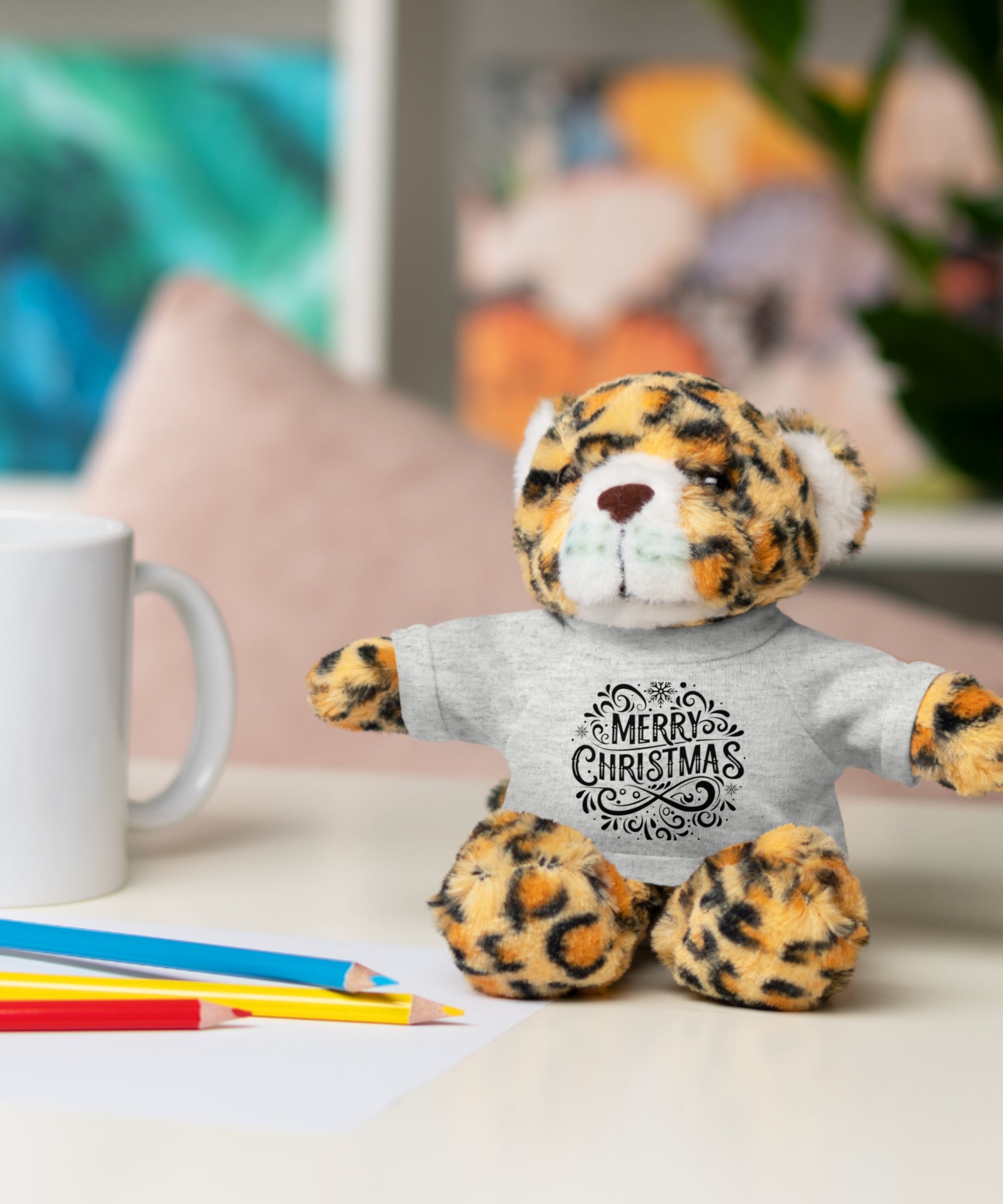 Festive Merry Christmas Stuffed Jaguar | Gallory Hive