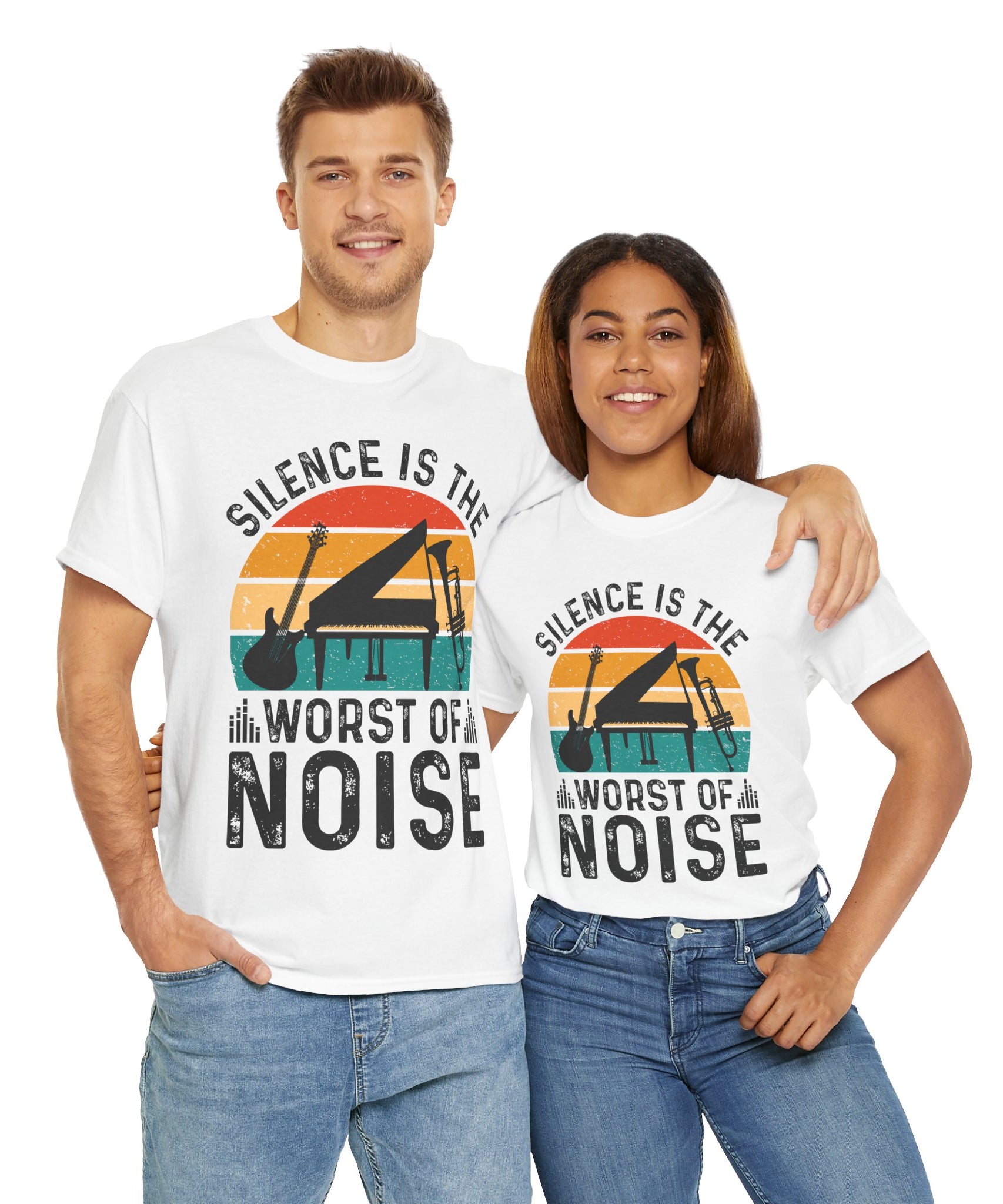Retro Music Lover-Shirt - Silence Noise Tee