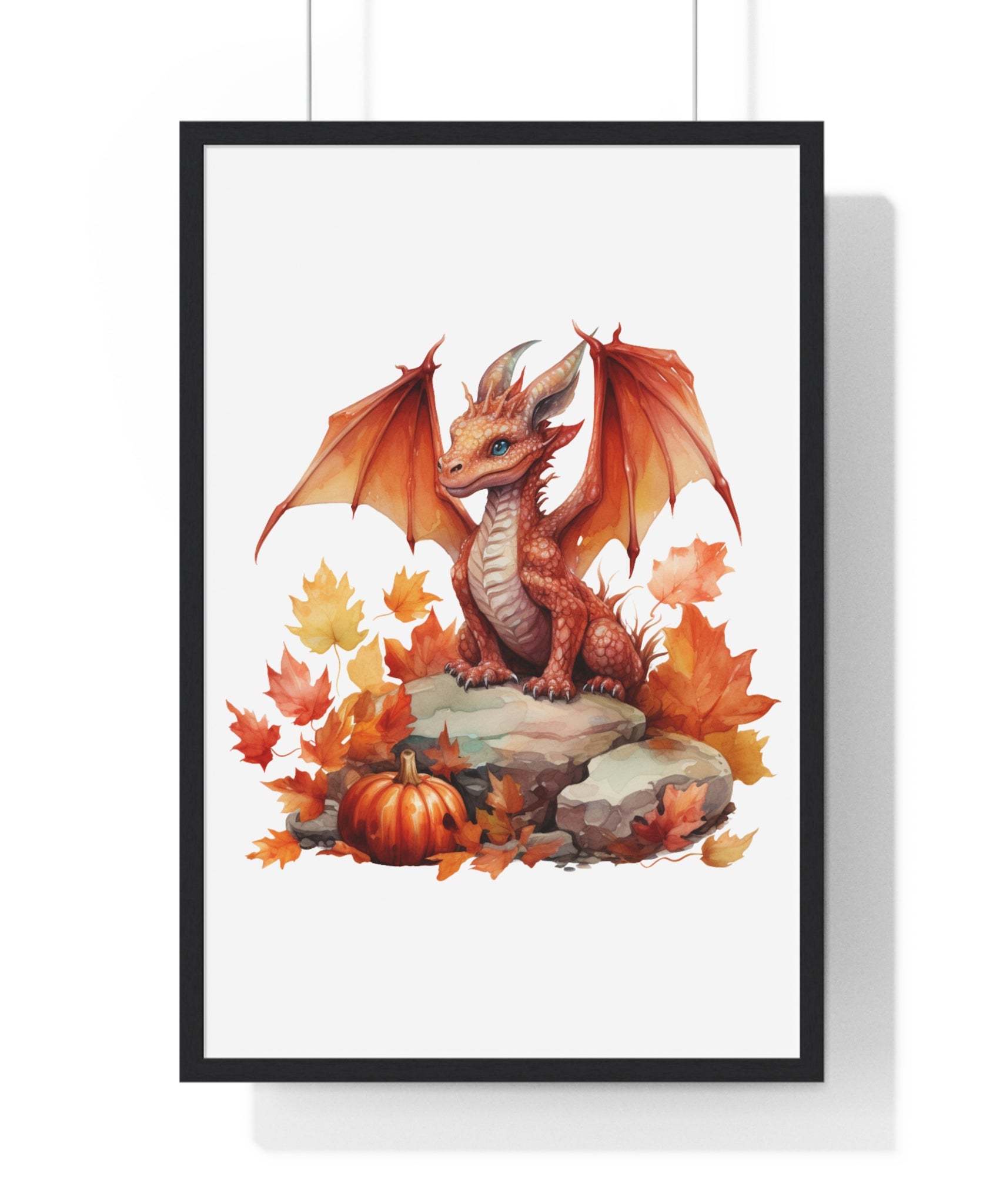 Autumn Baby Dragon Wall Art – Fall Fantasy Decor Print | Gallory Hive