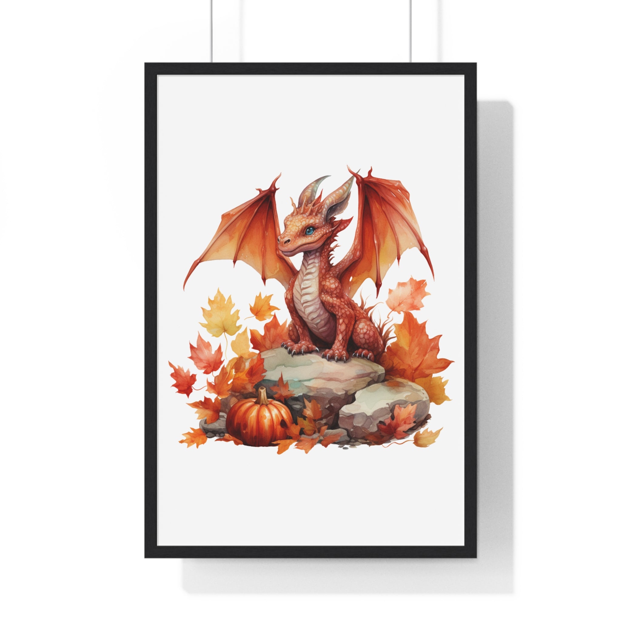 Autumn Baby Dragon Wall Art – Fall Fantasy Decor Print | Gallory Hive