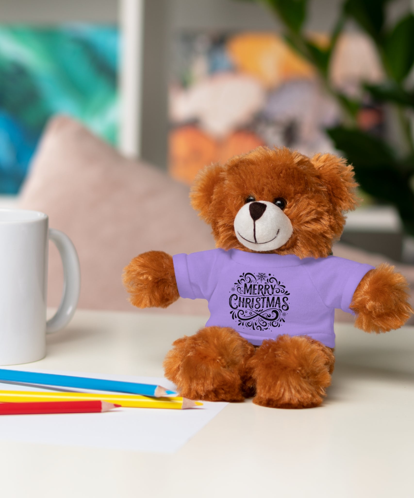 Festive Merry Christmas Stuffed Teddy Bear | Gallory Hive