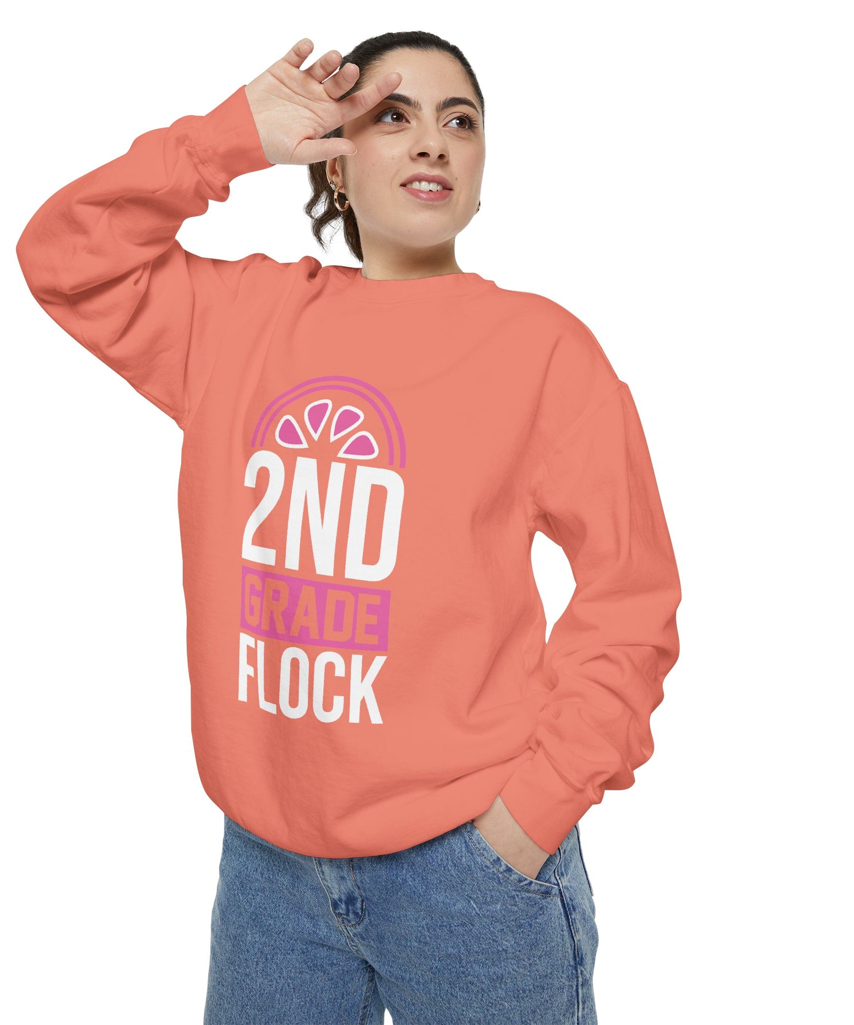 Unisex 2nd Grade Flock Sweatshirt | Perfect for Teachers, Back to School, Classroom, Gift for Kids, Cozy Style