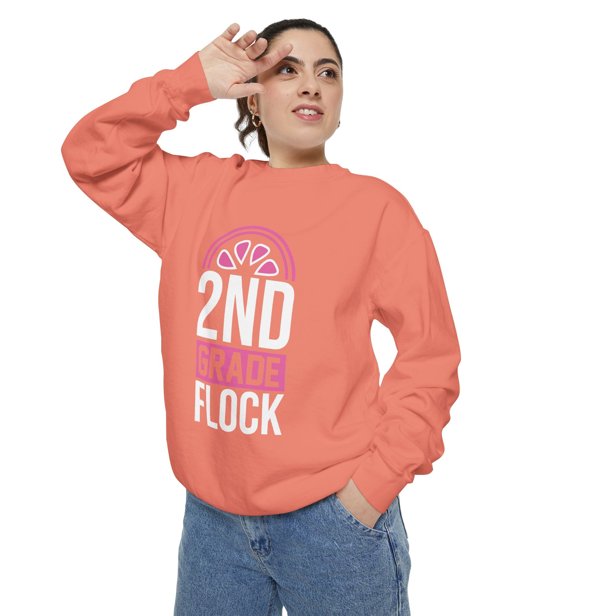 Unisex 2nd Grade Flock Sweatshirt | Perfect for Teachers, Back to School, Classroom, Gift for Kids, Cozy Style