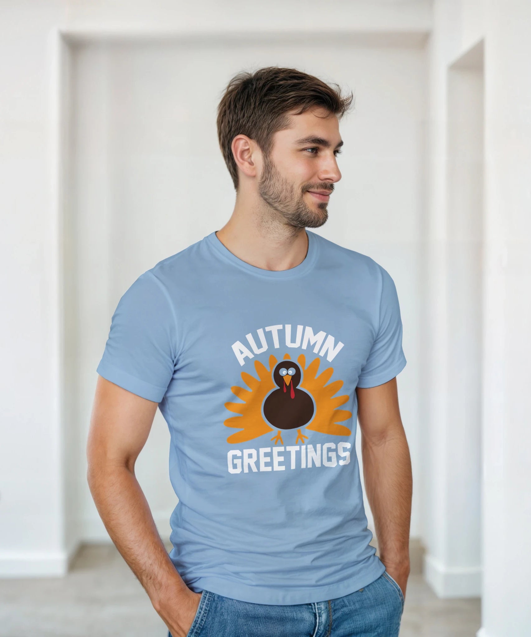 Autumn Greetings Turkey T-Shirt – Unisex Fall Tee | Gallory Hive