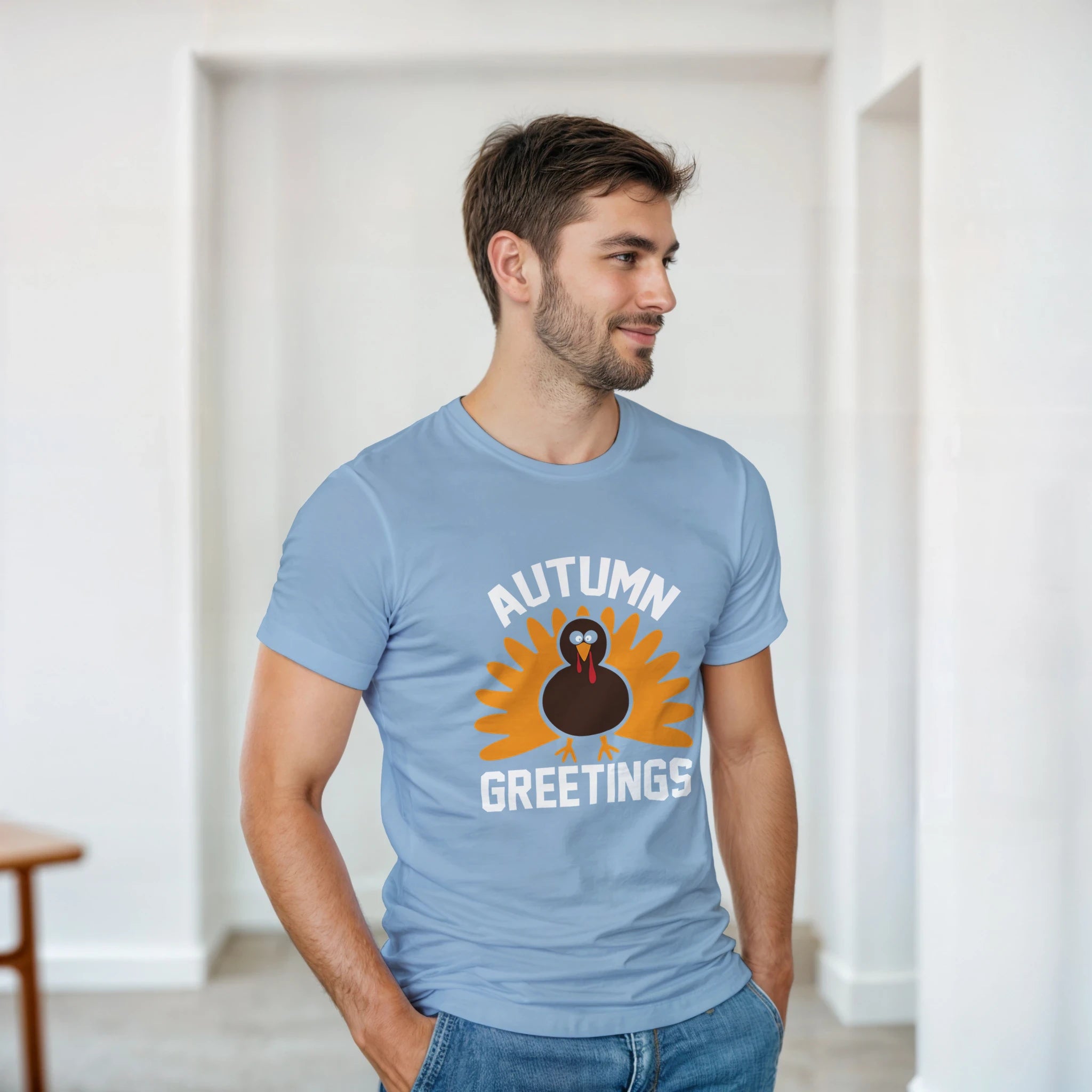Autumn Greetings Turkey T-Shirt – Unisex Fall Tee | Gallory Hive