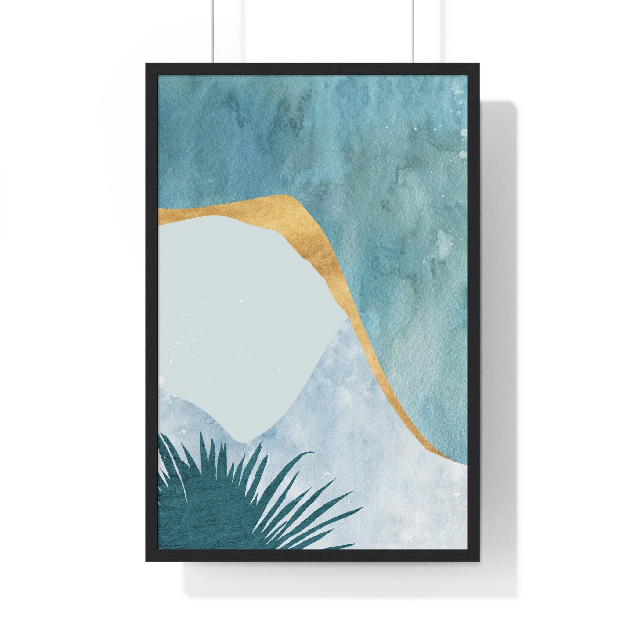 Premium Wooden Framed Abstract Botanical Leaf Posters – Modern Matte Nature Wall Art