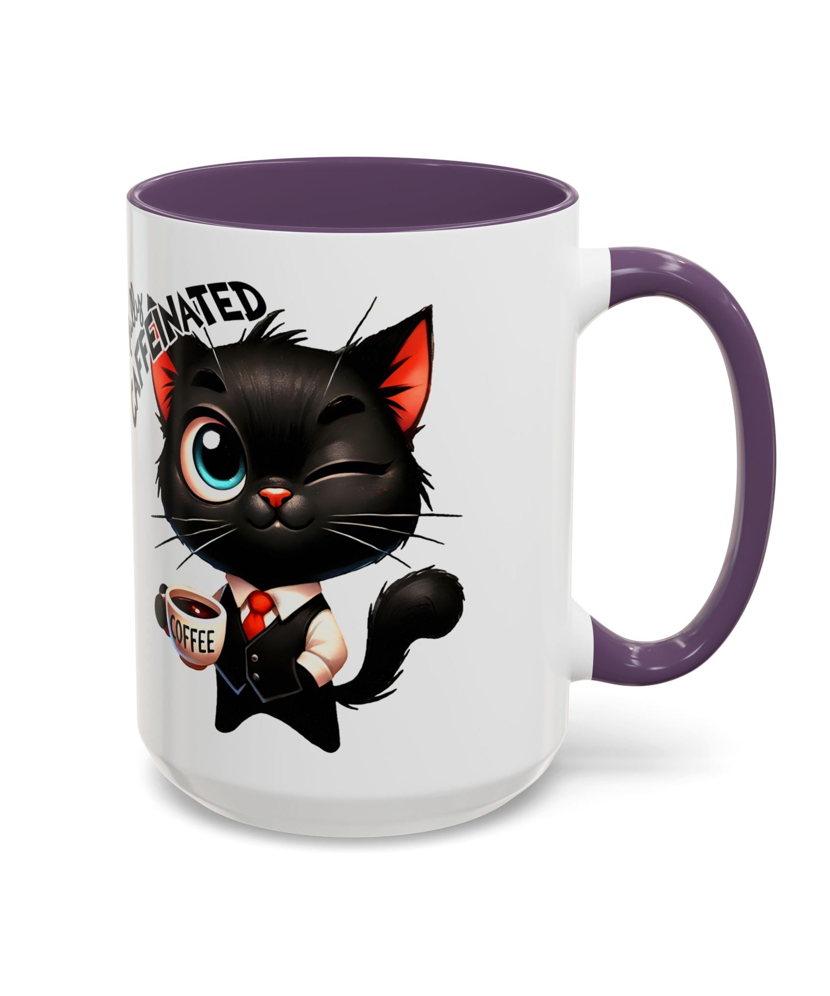 Cute Black Cat Accent Coffee Mug  Gallory Hive