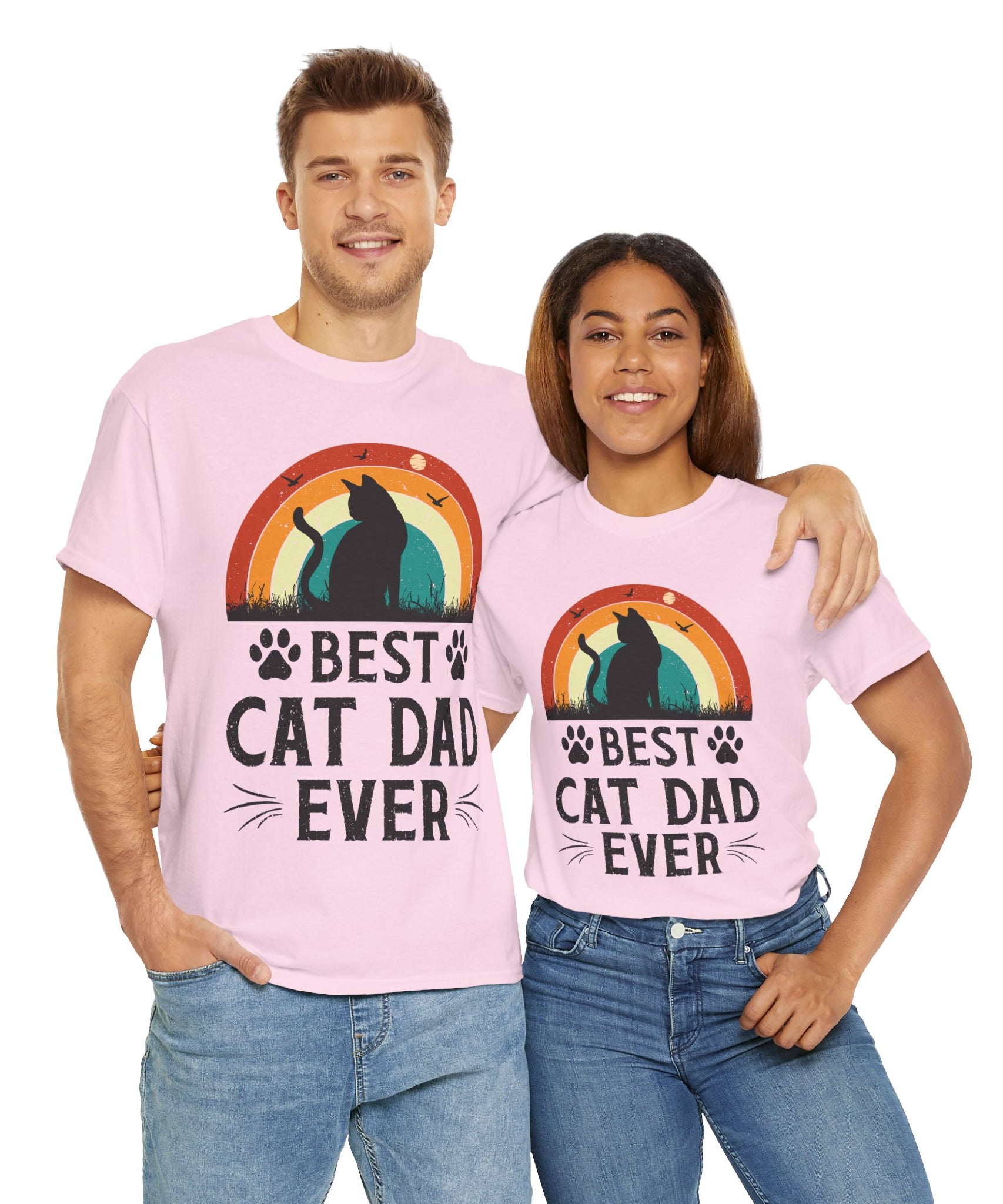 Best Cat Dad Ever T-Shirt Retro