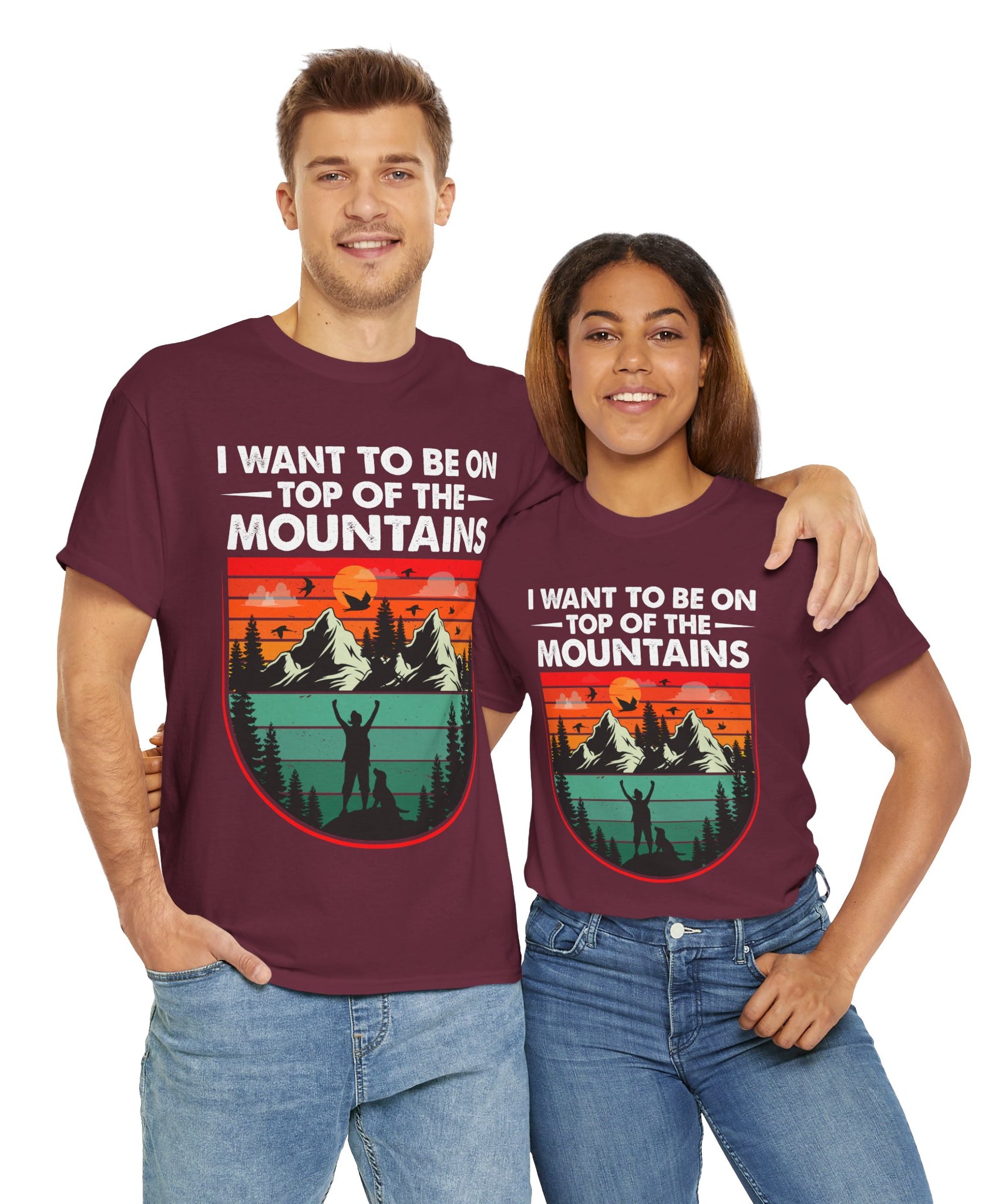 Retro Mountains T-Shirt - Adventure Vibes Tee