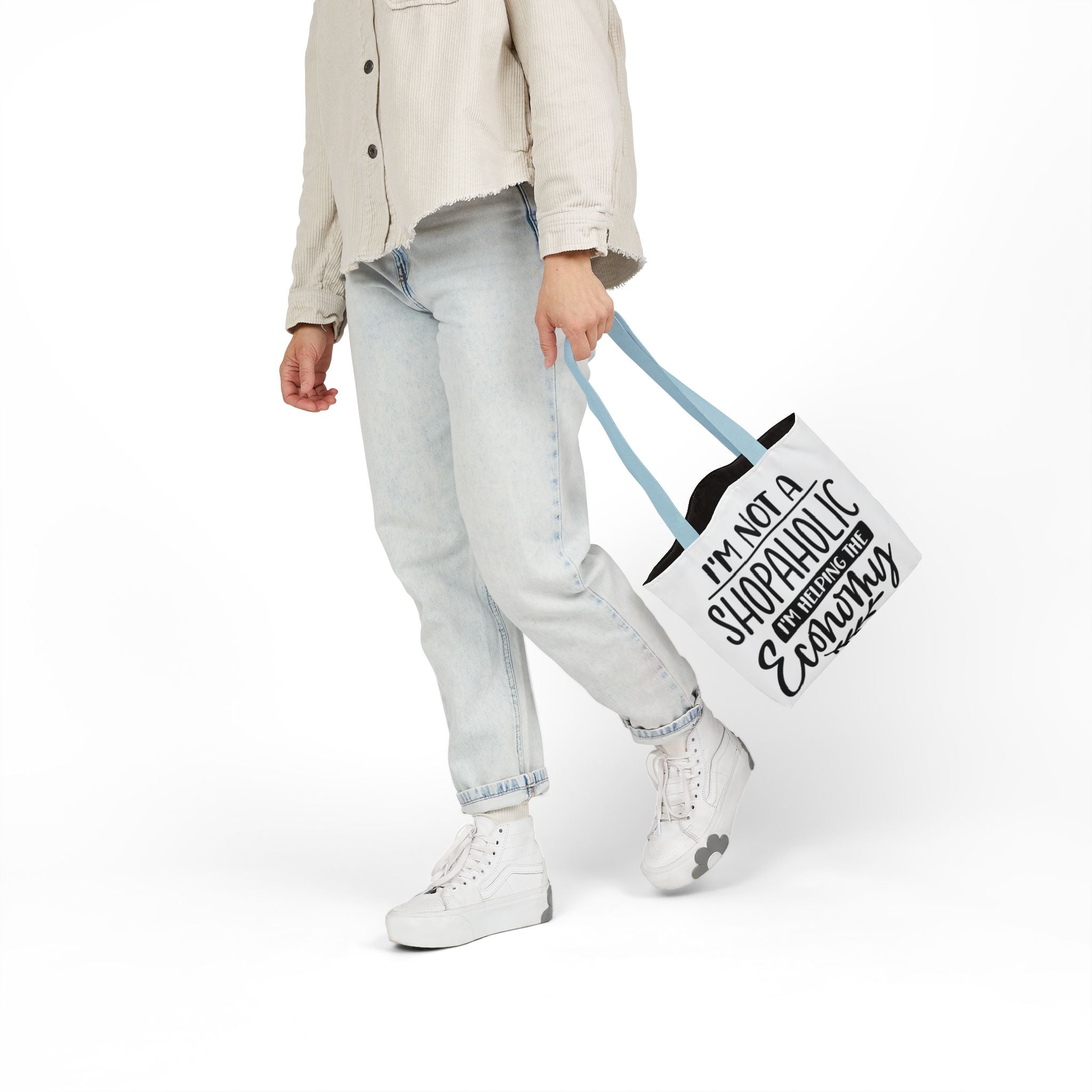 Tote Bag - 'I'm Not a Shopaholic, I'm Helping the Economy' - Trendy Eco-Friendly Shopping Essential