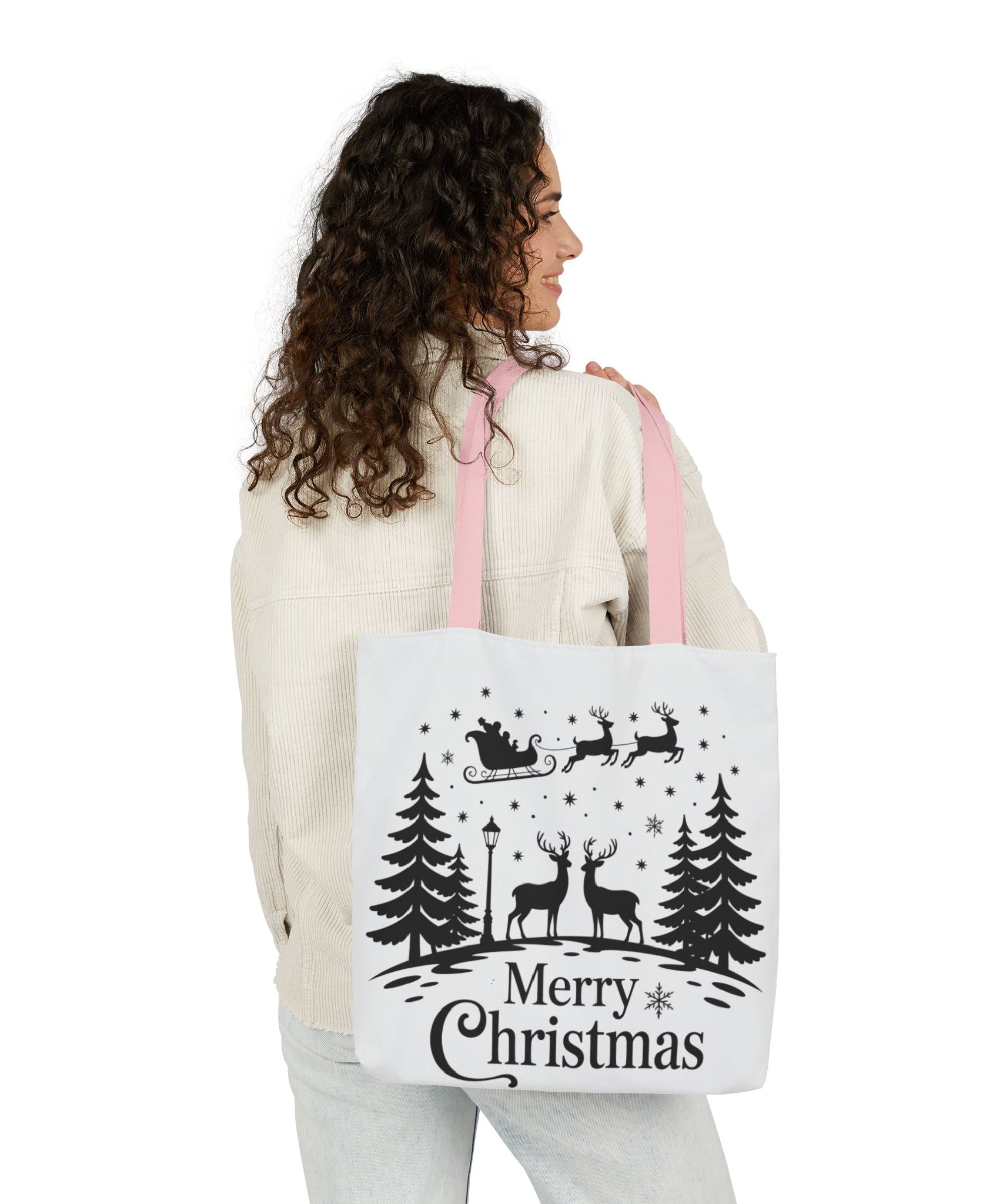 Merry Christmas Reindeer & Palm Trees Tote Bag | Gallory Hive