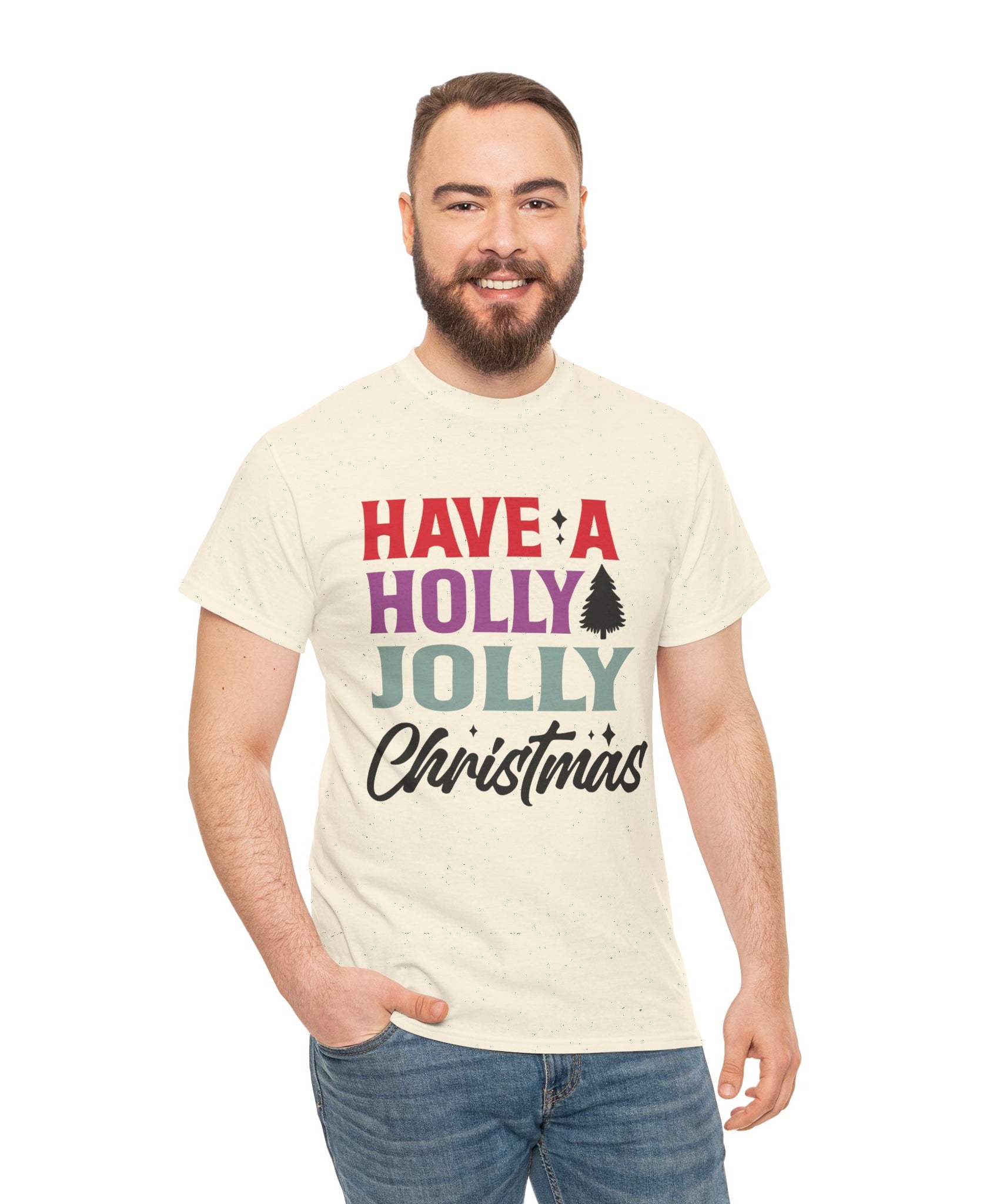 Festive Holly Jolly Christmas Graphic Tee | Gallory Hive