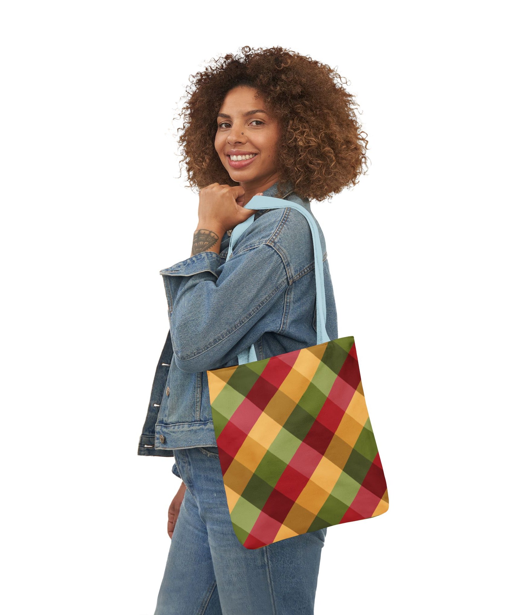 Vibrant Geometric Angle Design Canvas Tote