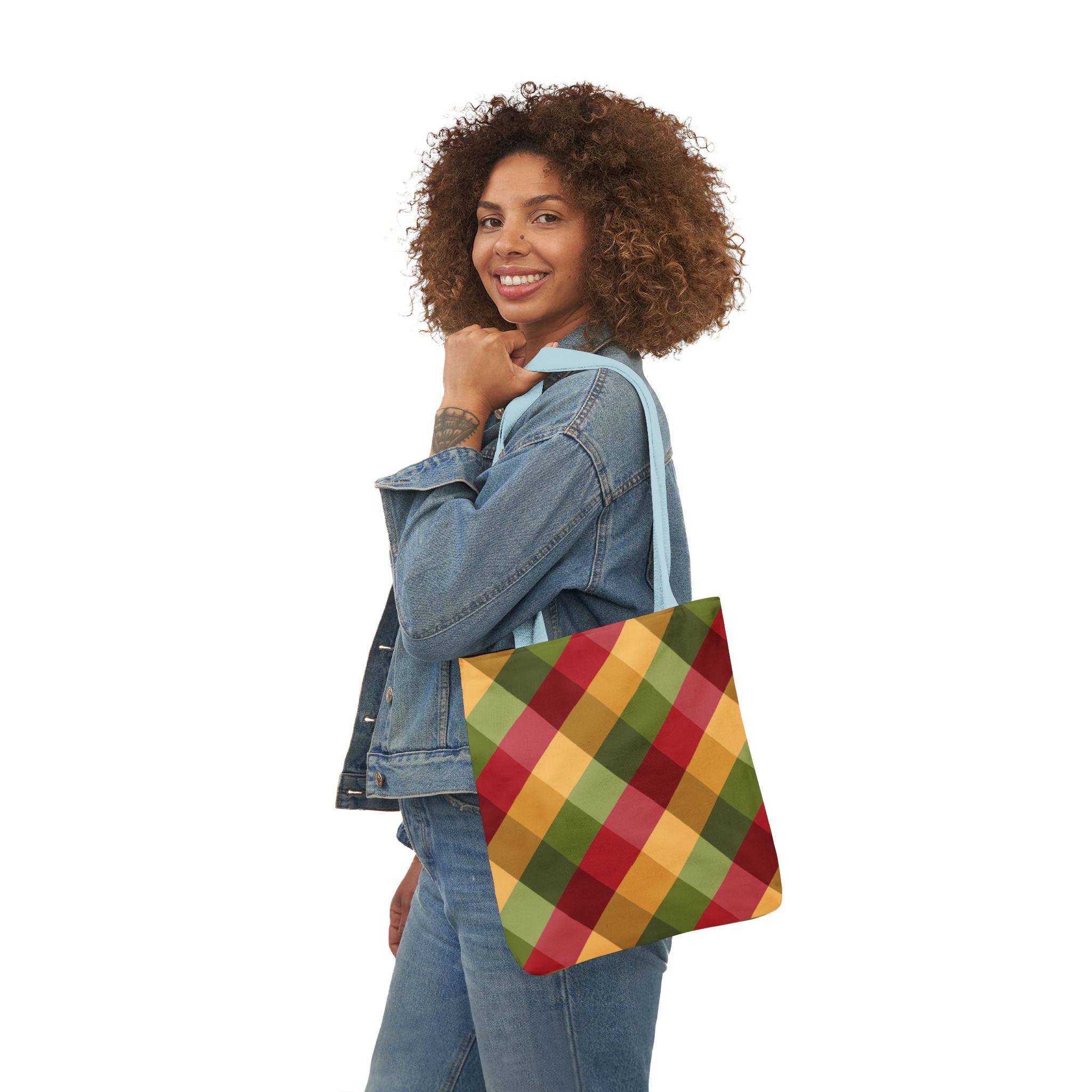 Vibrant Geometric Angle Design Canvas Tote