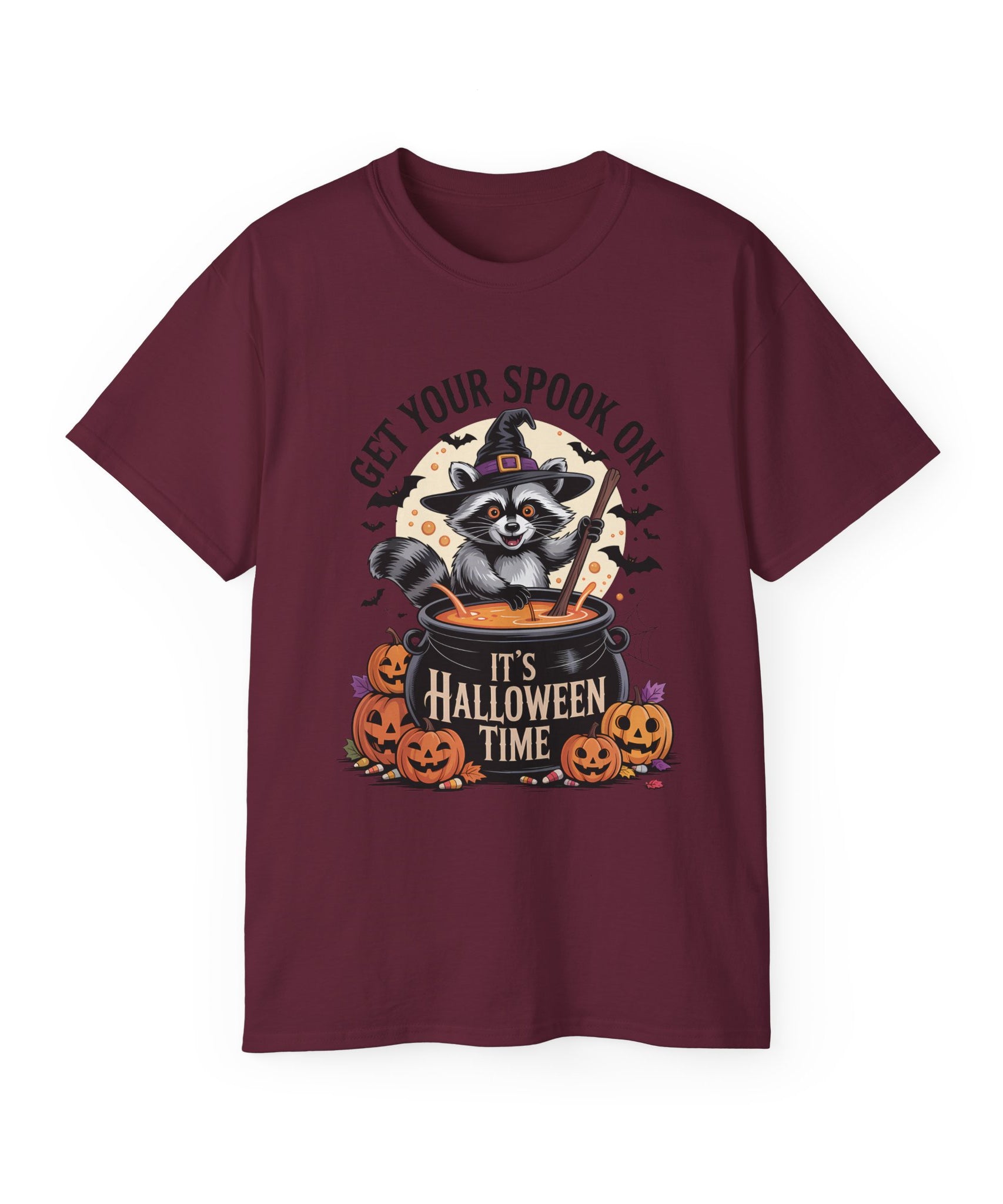 Halloween Raccoon Tee - Spook On Witch Design | Gallory Hive