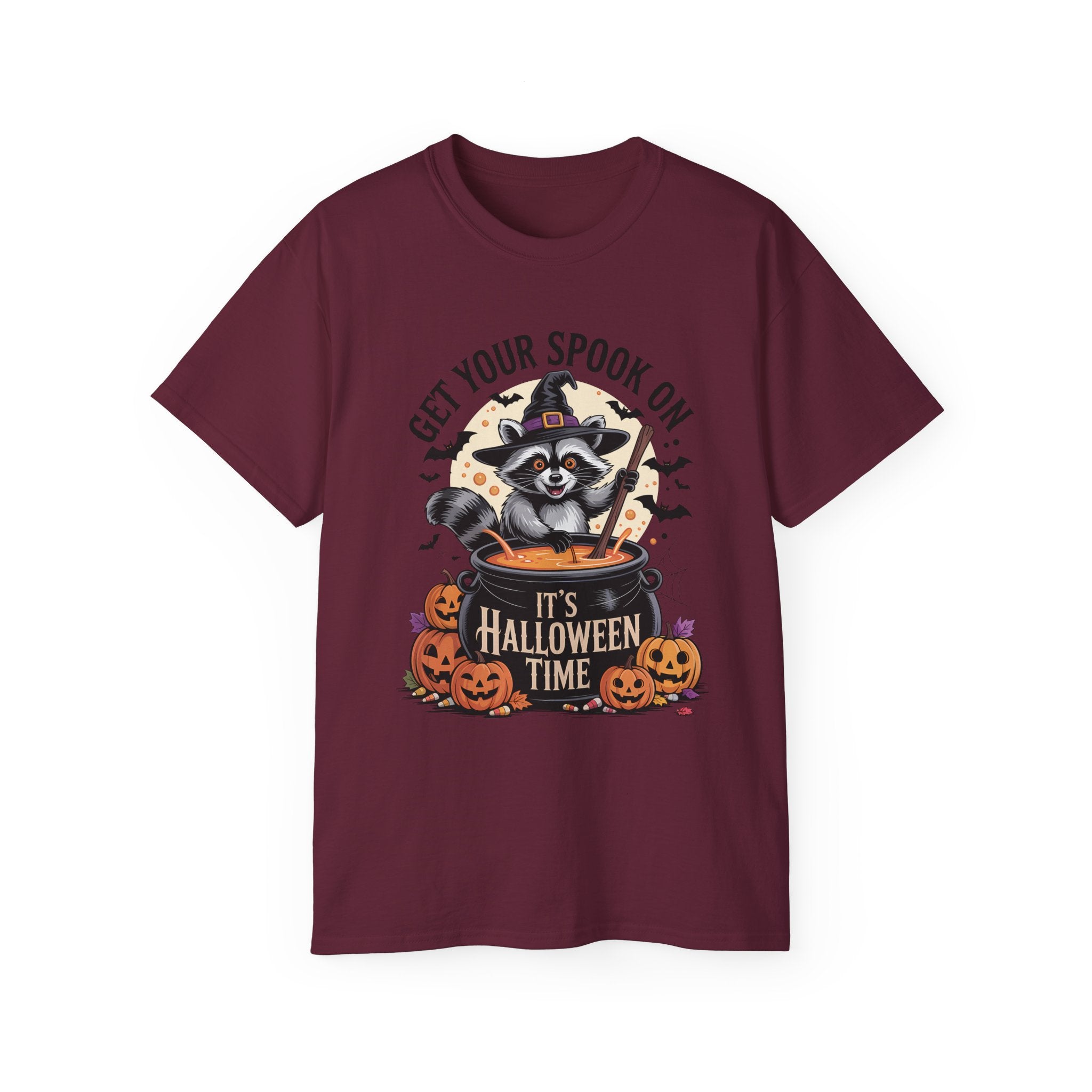 Halloween Raccoon Tee - Spook On Witch Design | Gallory Hive