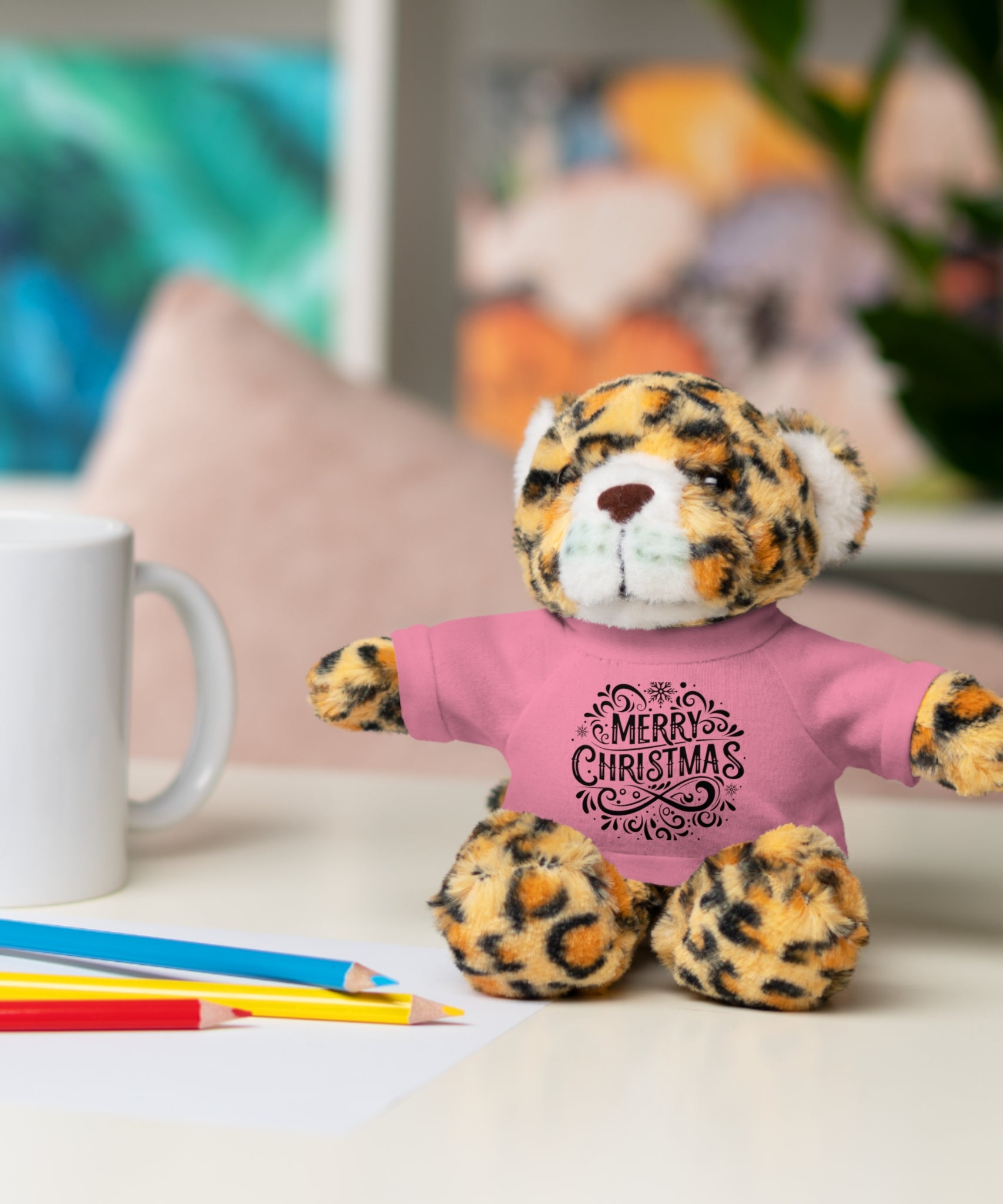 Festive Merry Christmas Stuffed Jaguar | Gallory Hive