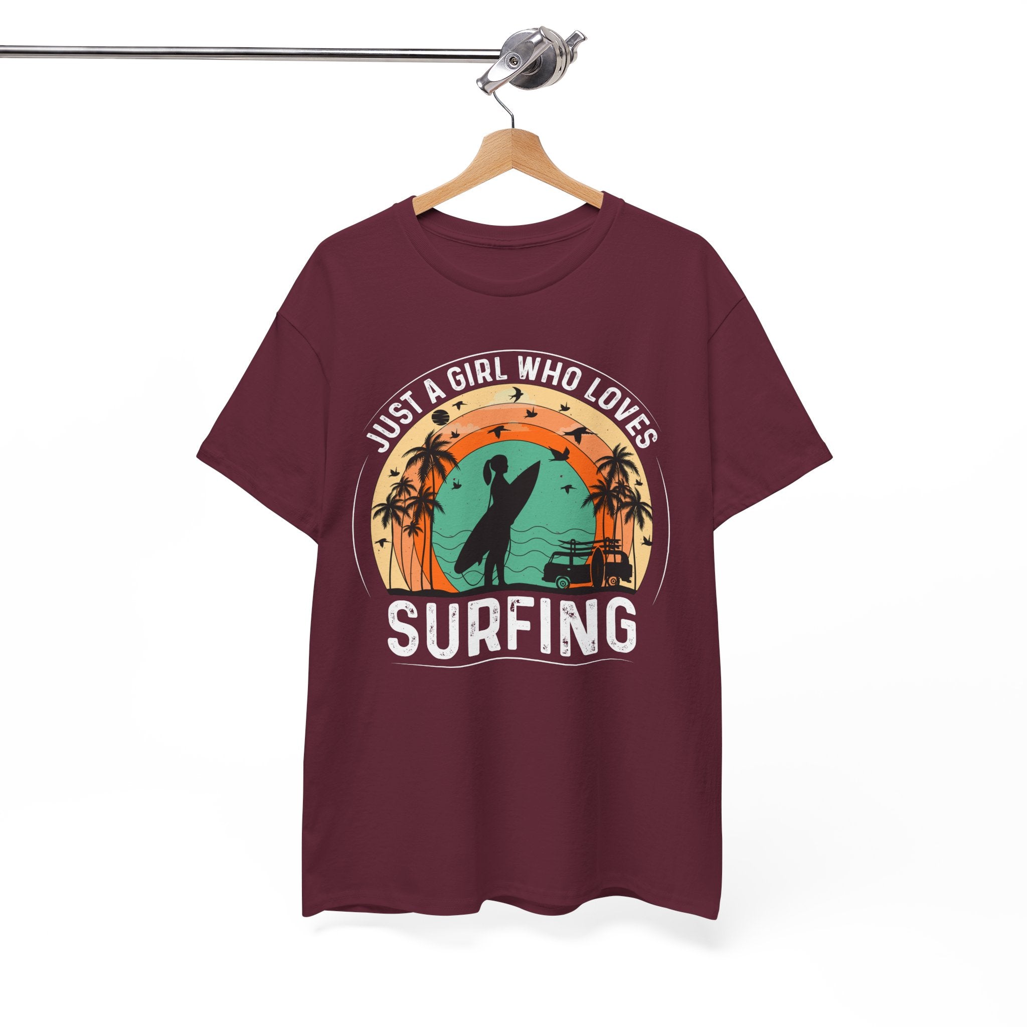 Beach Girl Surfing Retro Tee | Gallory Hive