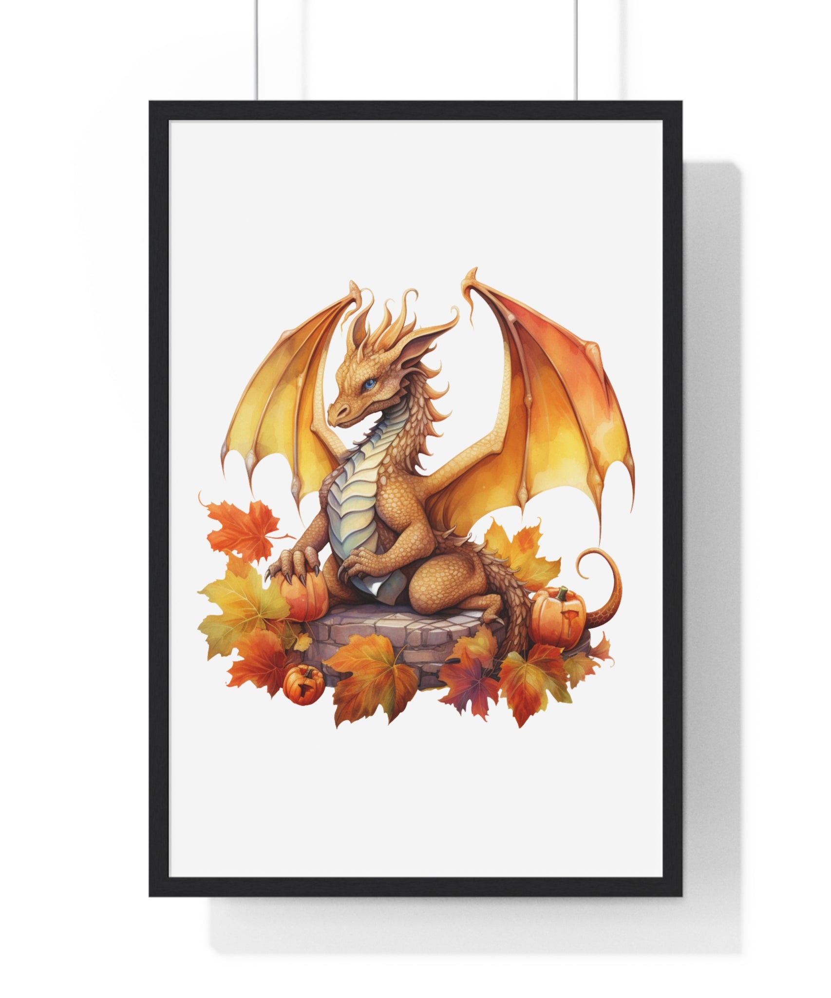 Autumn Dragon Wall Art – Fantasy Fall Decor with Pumpkins | Gallory Hive
