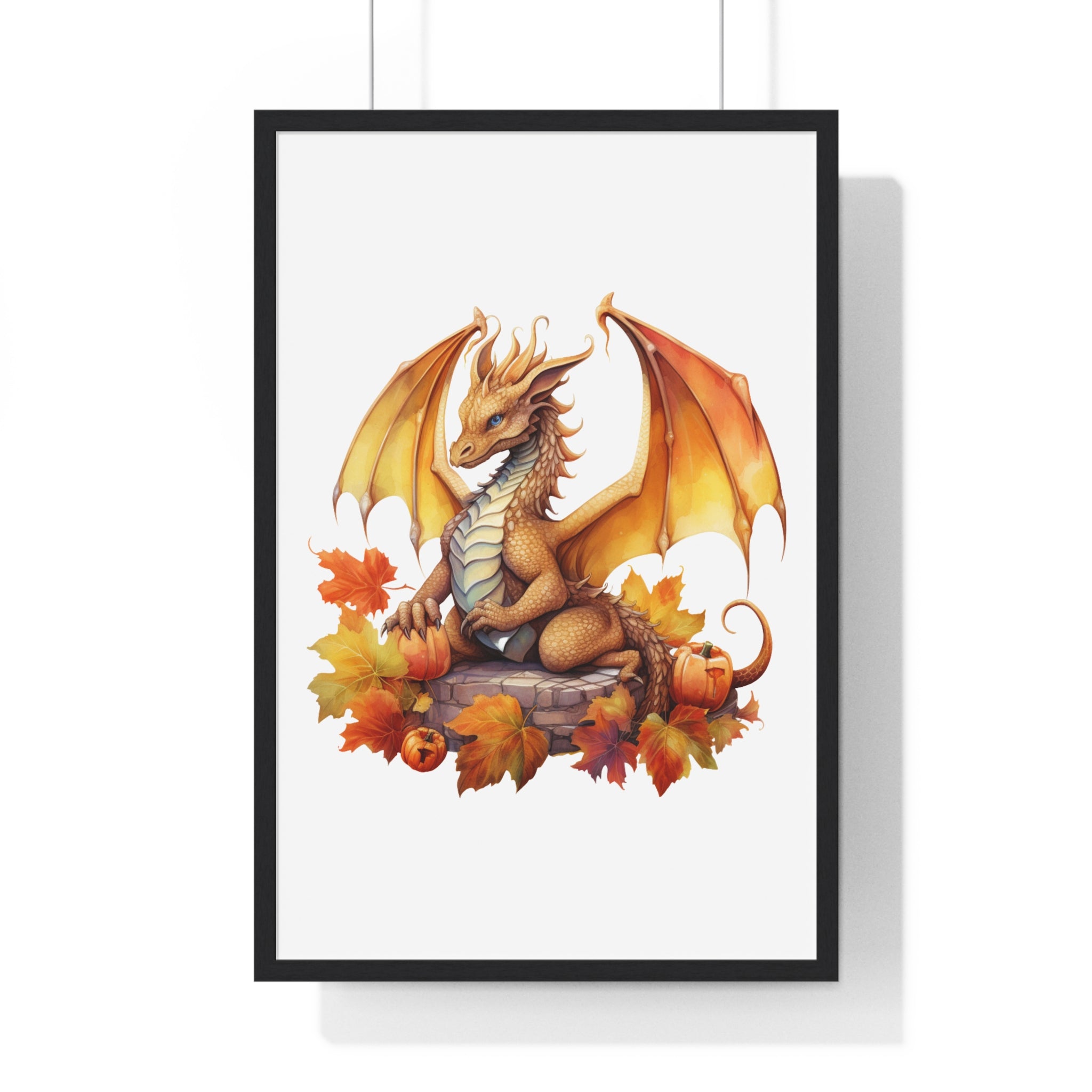 Autumn Dragon Wall Art – Fantasy Fall Decor with Pumpkins | Gallory Hive