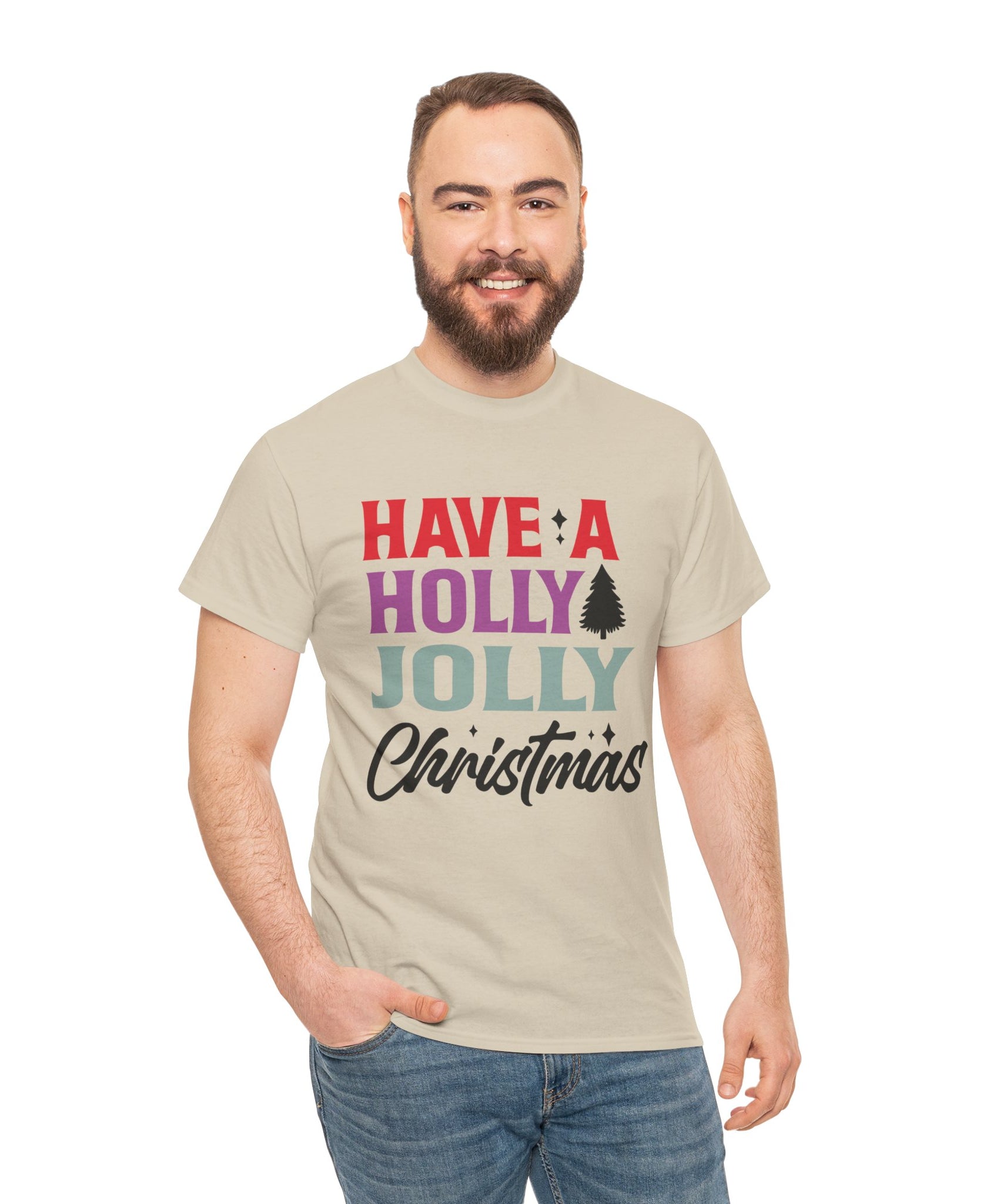 Festive Holly Jolly Christmas Graphic Tee | Gallory Hive
