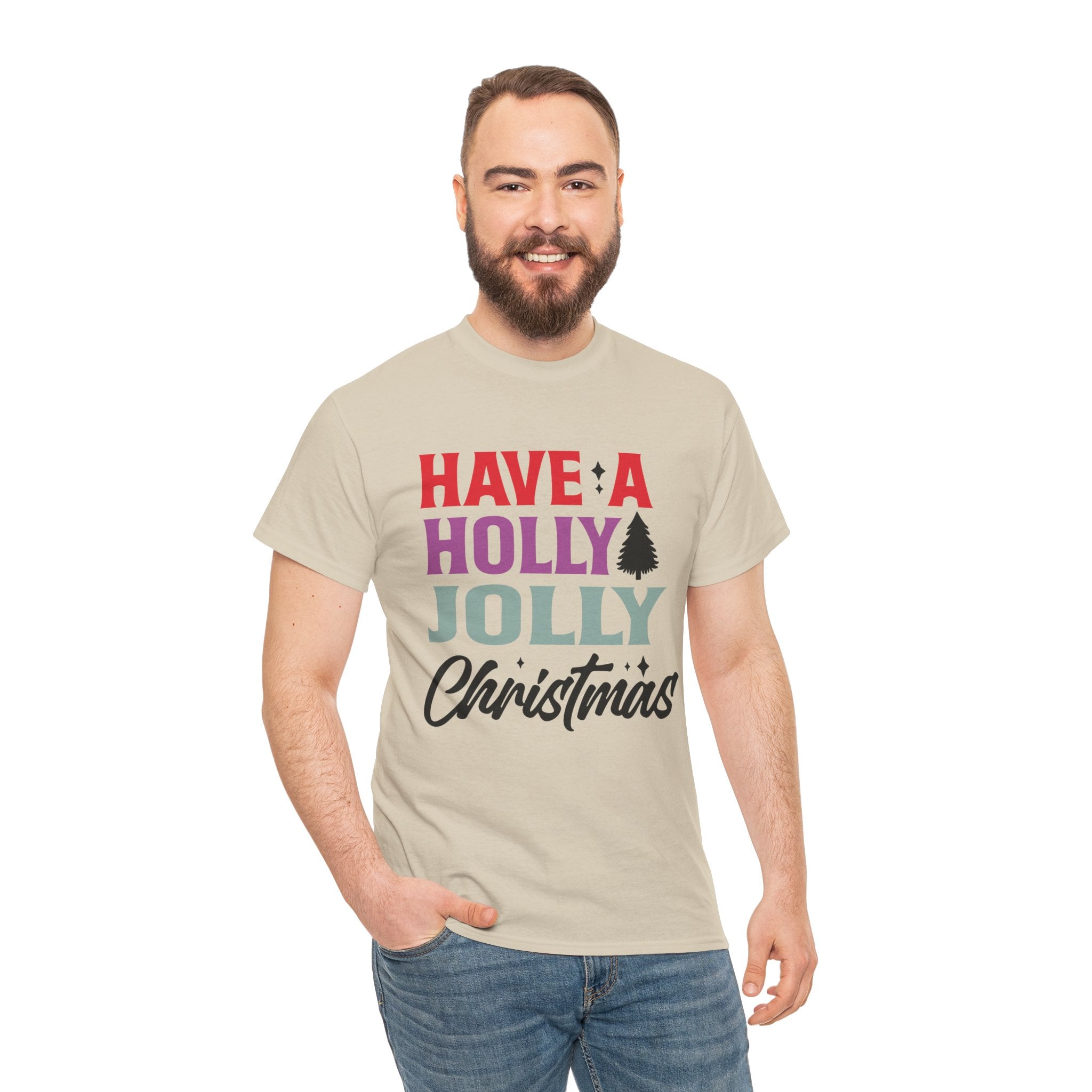 Festive Holly Jolly Christmas Graphic Tee | Gallory Hive
