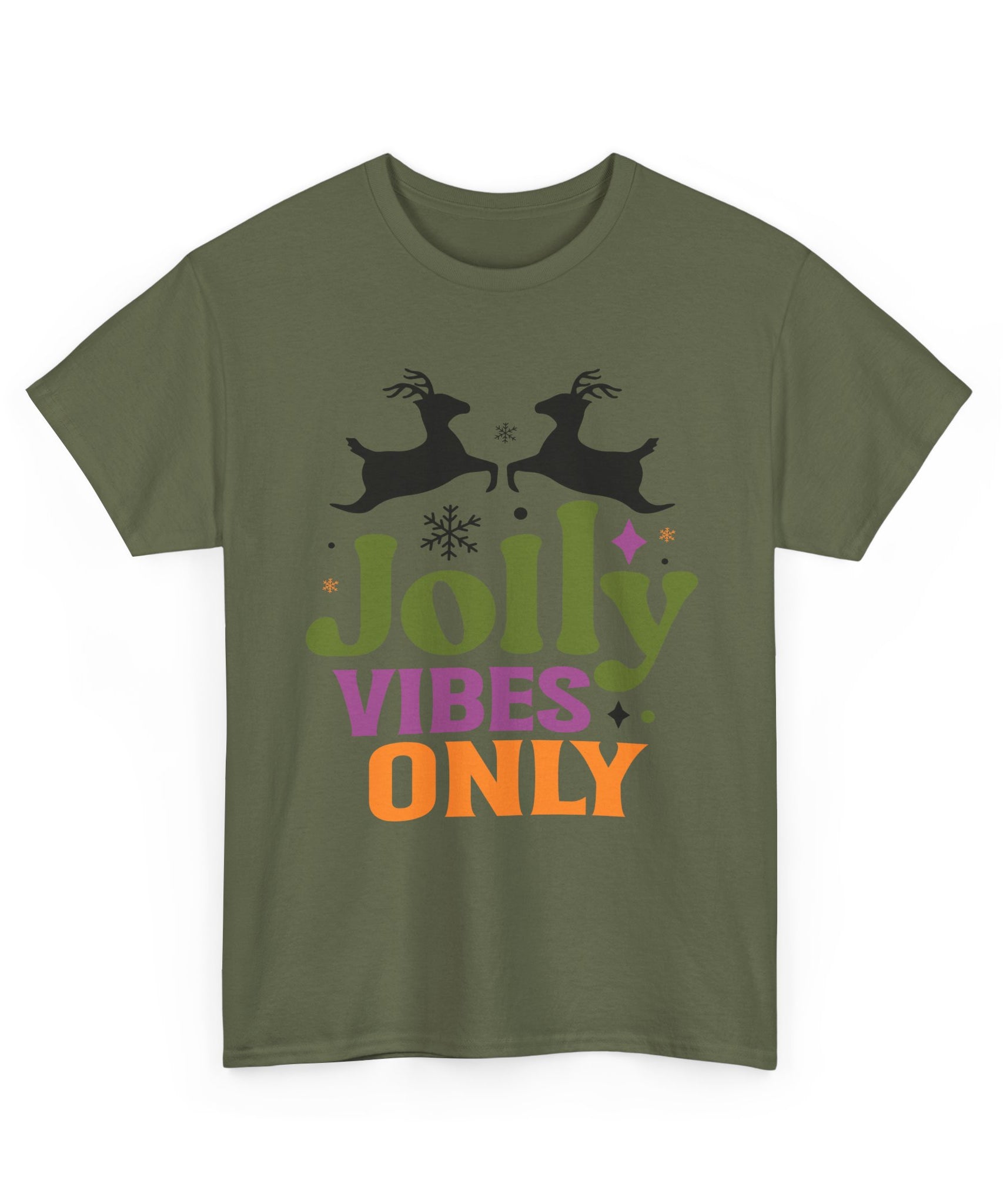 Jolly Vibes Only Retro Christmas Tee | Gallory Hive