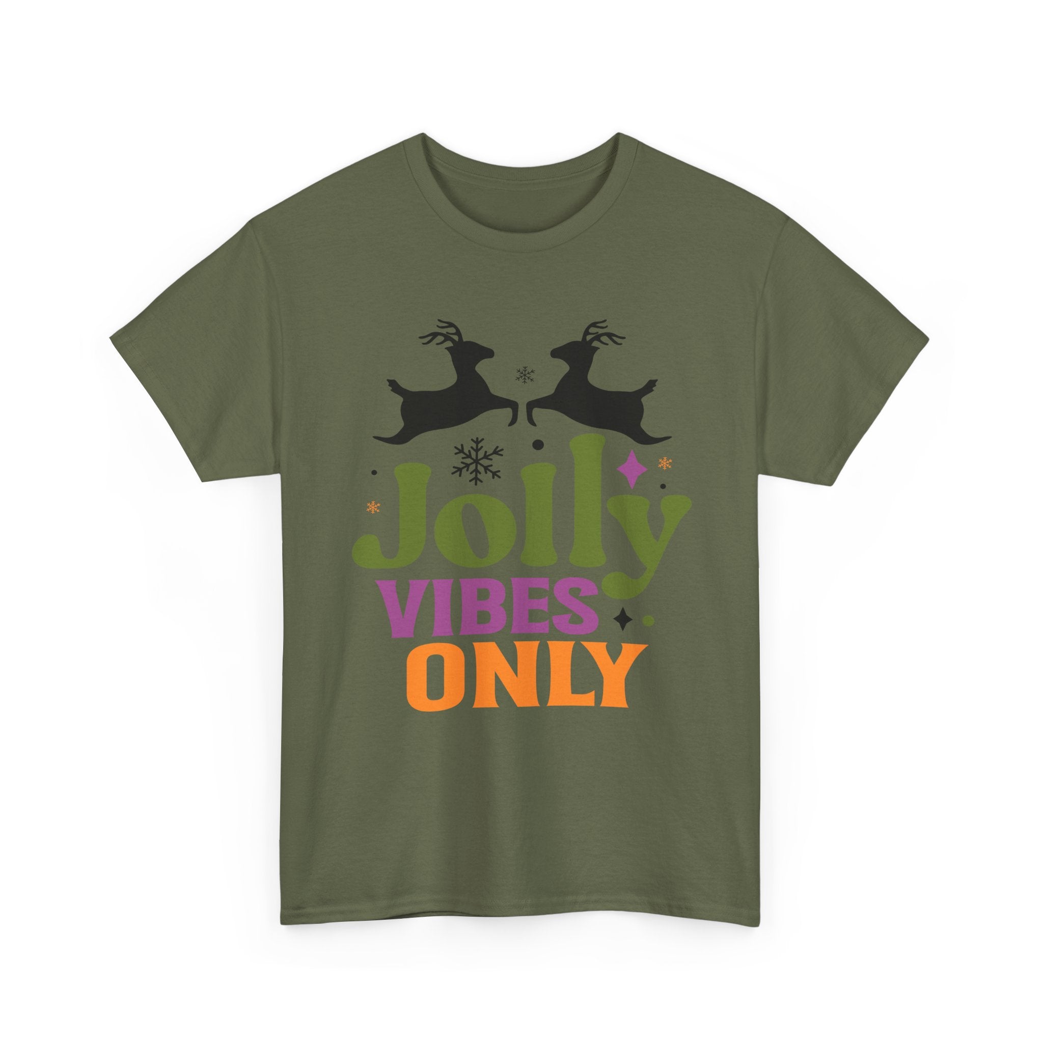 Jolly Vibes Only Retro Christmas Tee | Gallory Hive