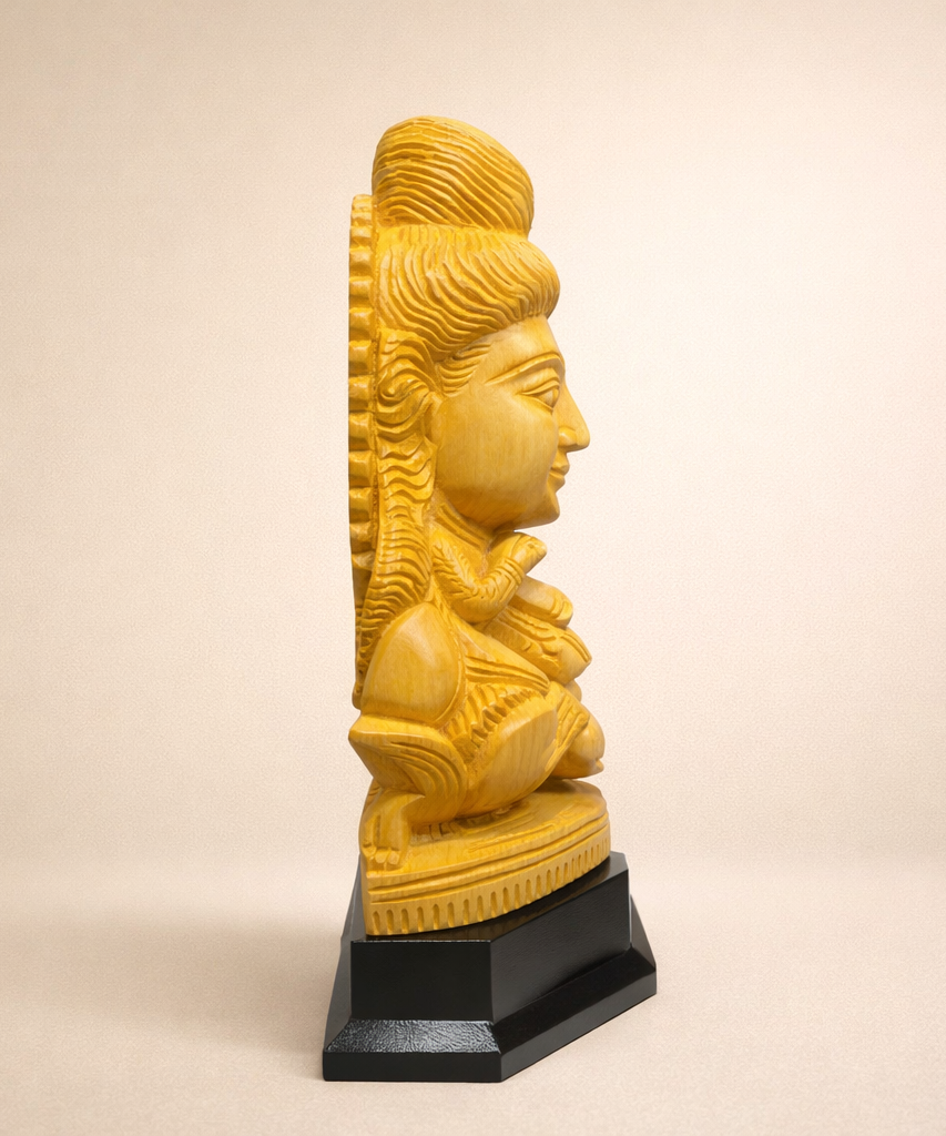 Handmade Sitting Lord Shiva Wooden Sculpture | Gallory Hive