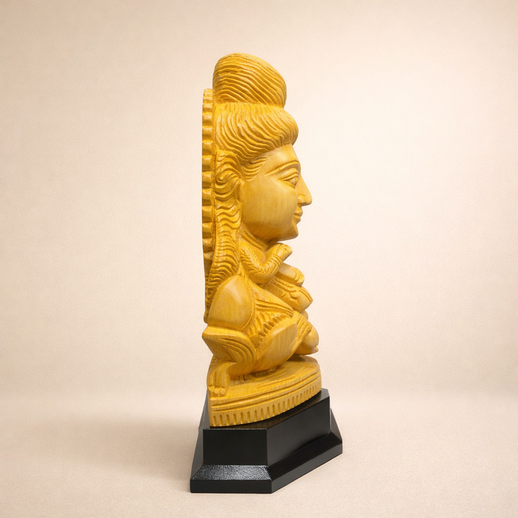 Handmade Sitting Lord Shiva Wooden Sculpture | Gallory Hive