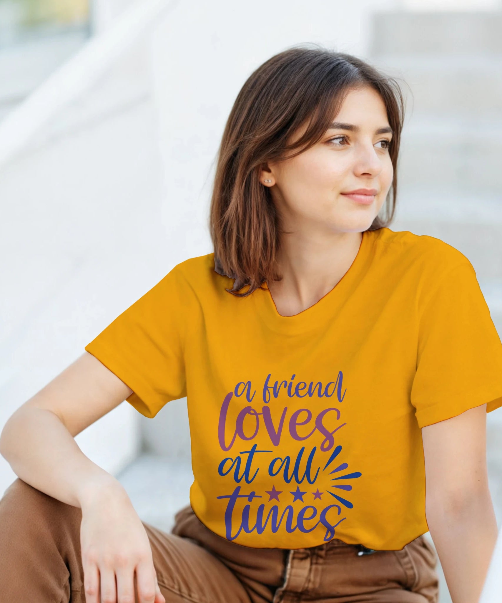 A Friend Loves Always – Unisex Minimalist Tee | Gallory hive