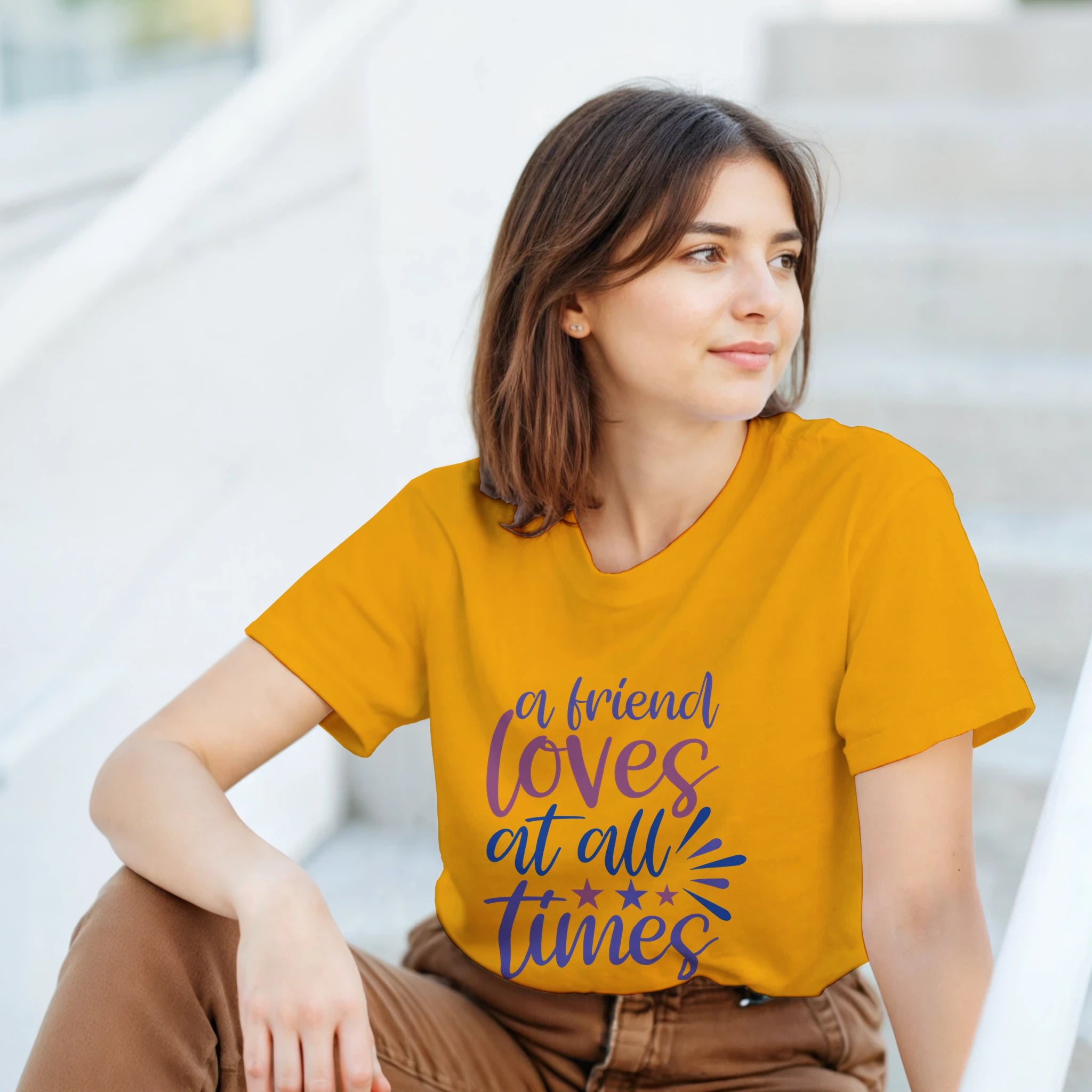 A Friend Loves Always – Unisex Minimalist Tee | Gallory hive