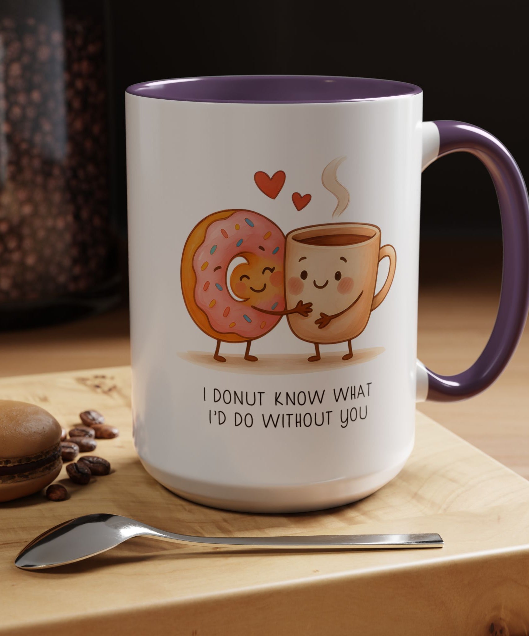 Cute Donut and Coffee Love Ceramic Mug | Gallory Hive