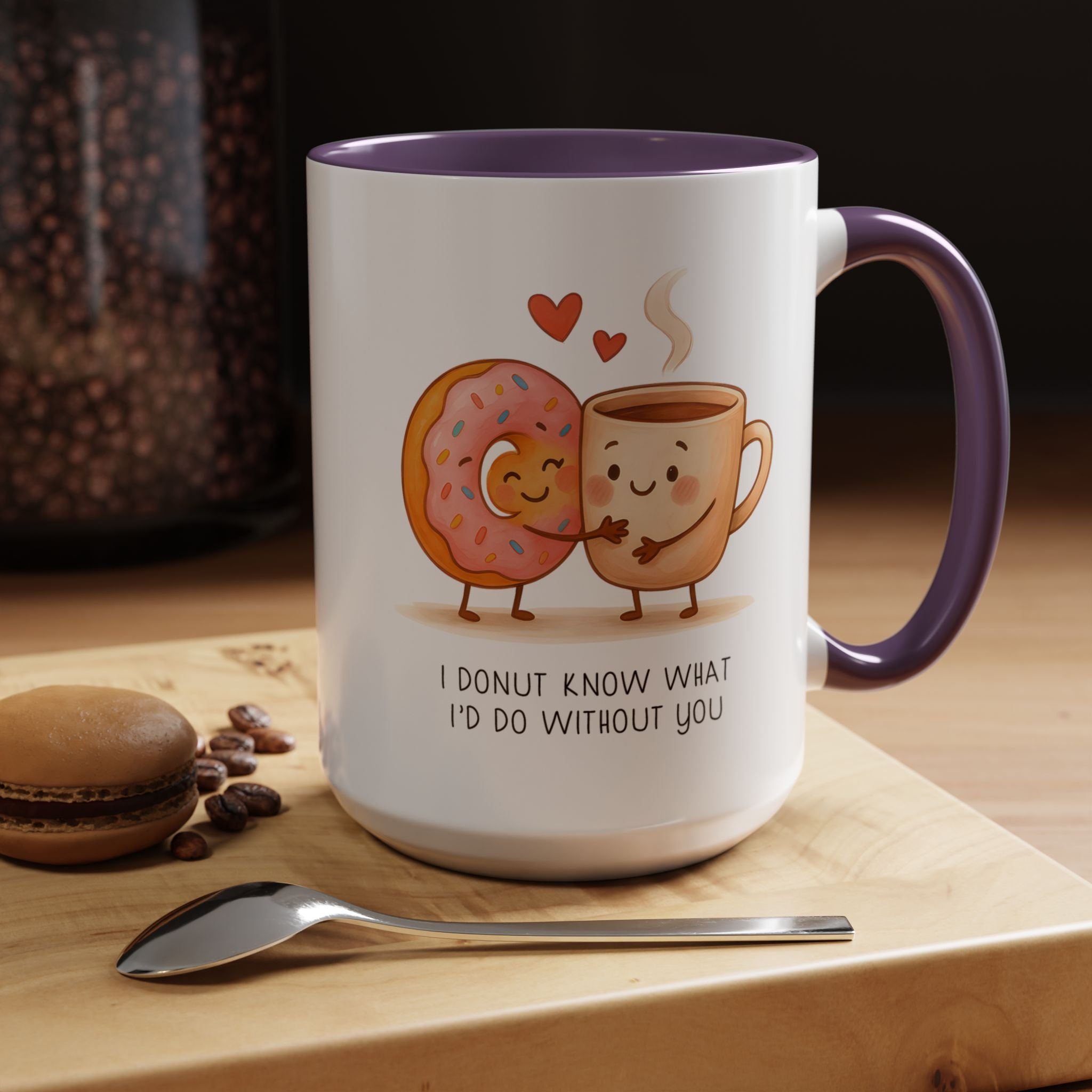 Cute Donut and Coffee Love Ceramic Mug | Gallory Hive