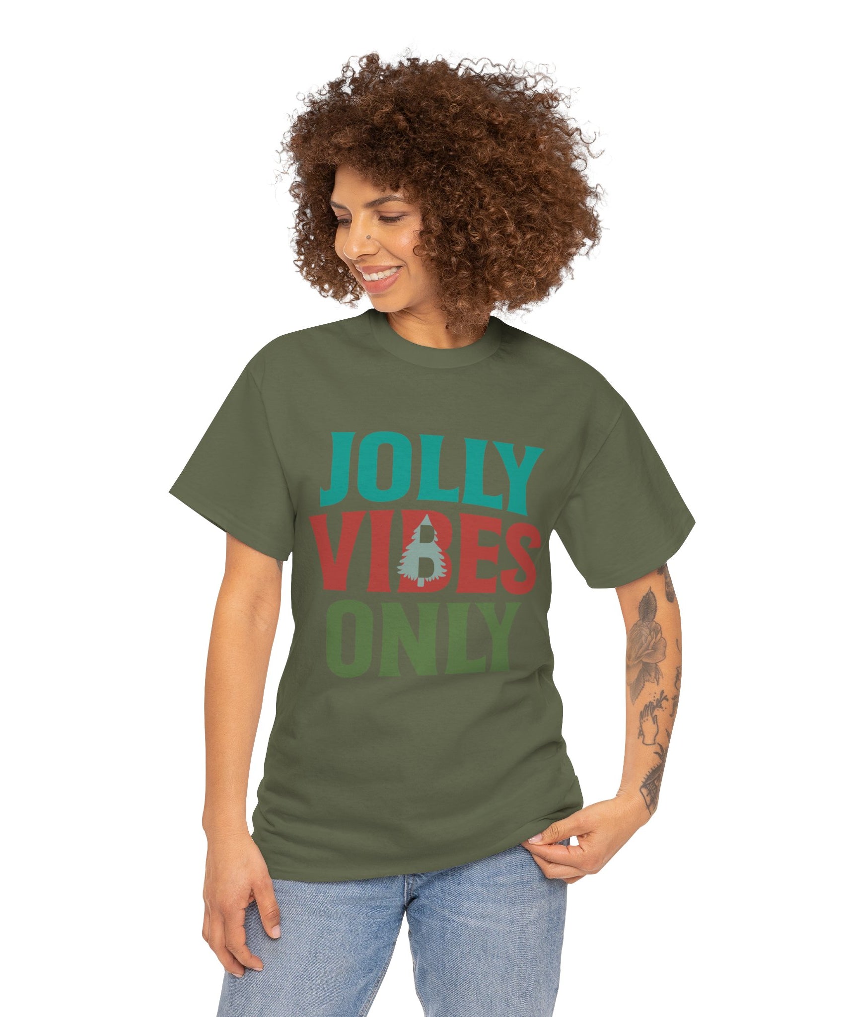 Festive Jolly Vibes Christmas T-Shirt | Gallory Hive
