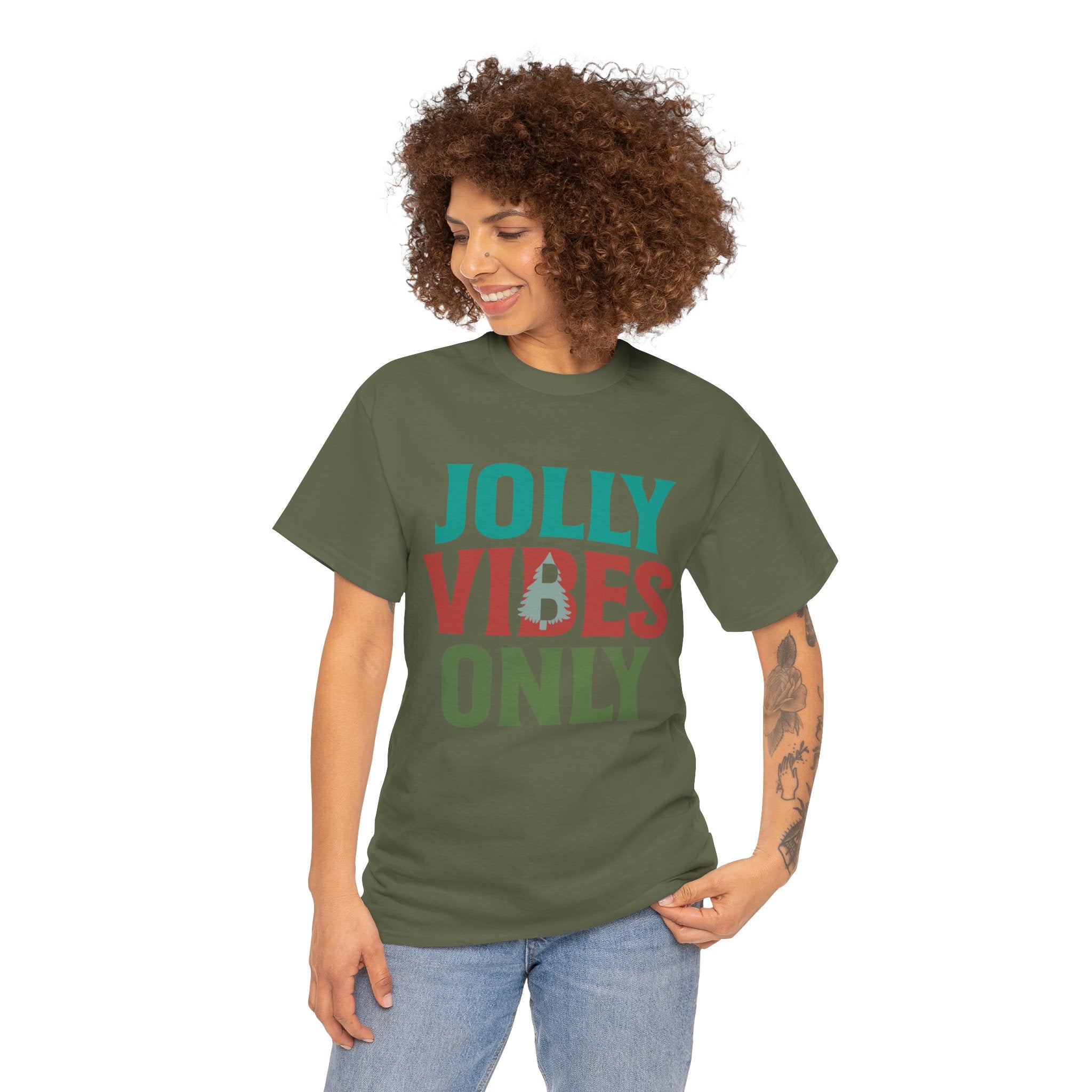 Festive Jolly Vibes Christmas T-Shirt | Gallory Hive