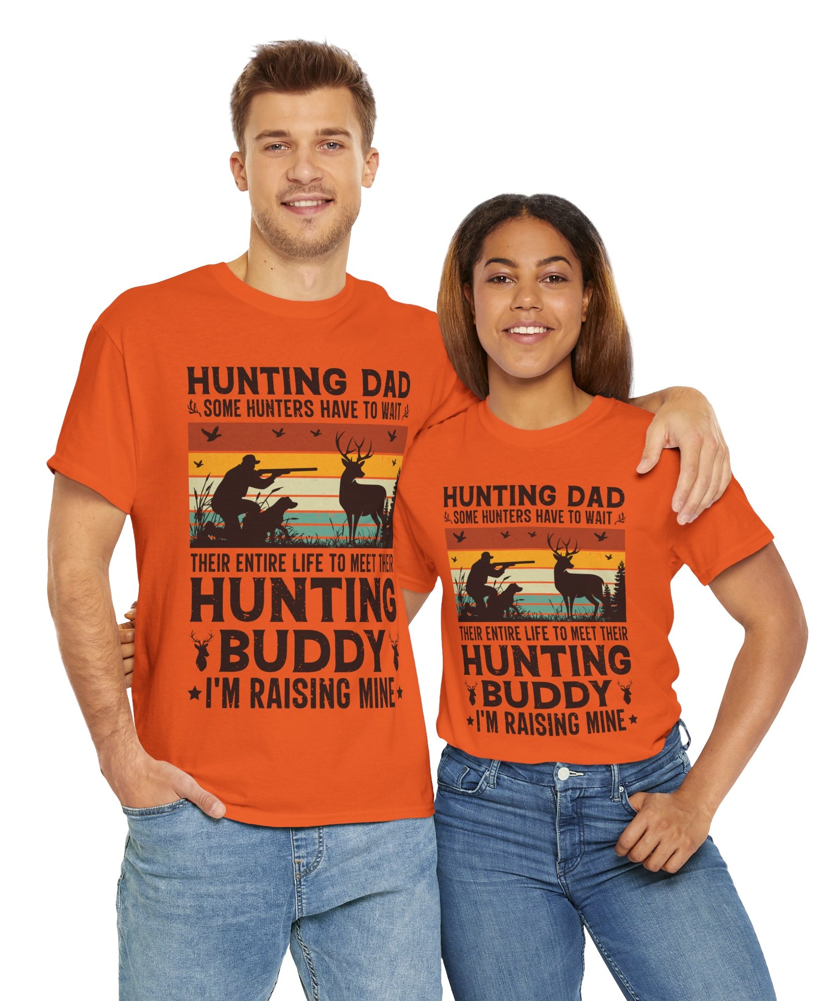 Retro Hunter Tee – Dog, Deer & Rifle Scene