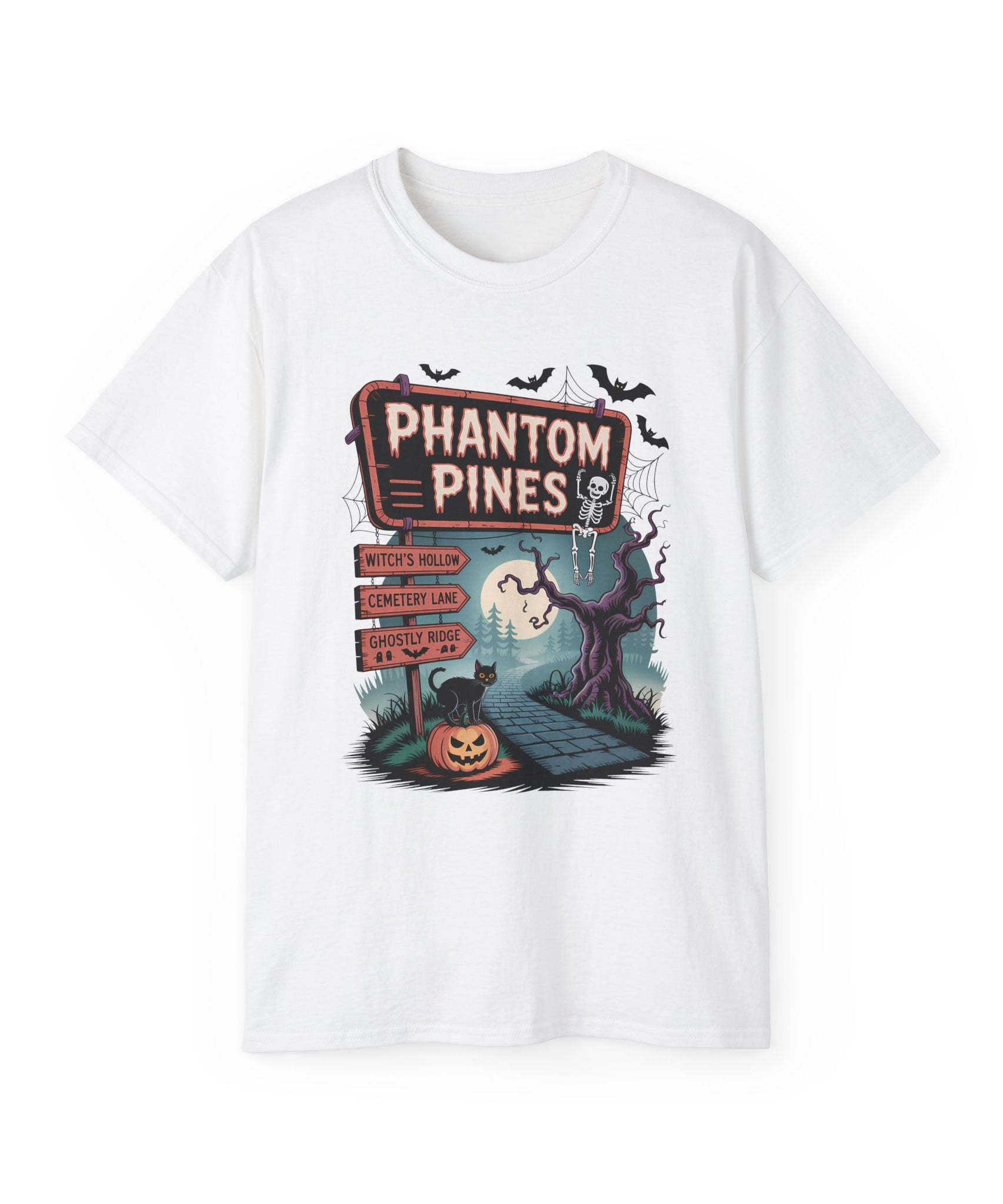 Halloween Phantom Pines Spooky Skeleton Tee | Gallory Hive