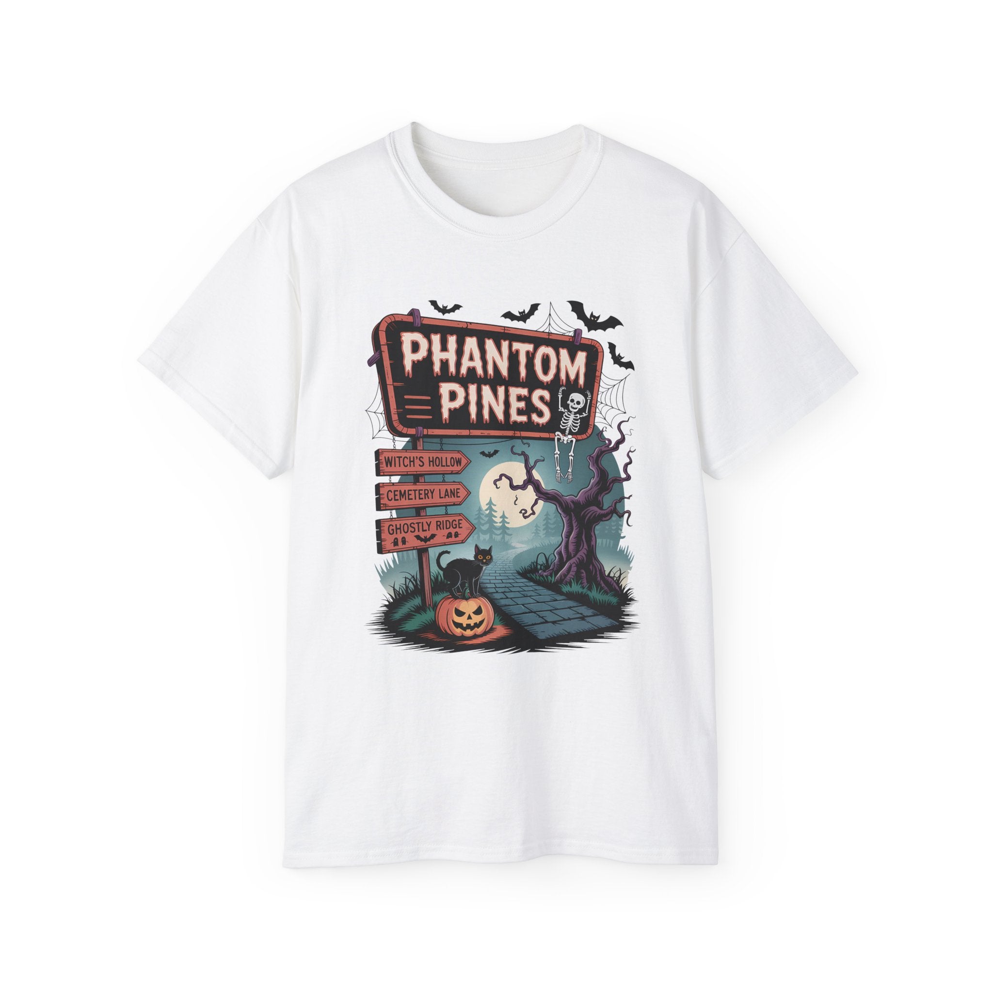 Halloween Phantom Pines Spooky Skeleton Tee | Gallory Hive
