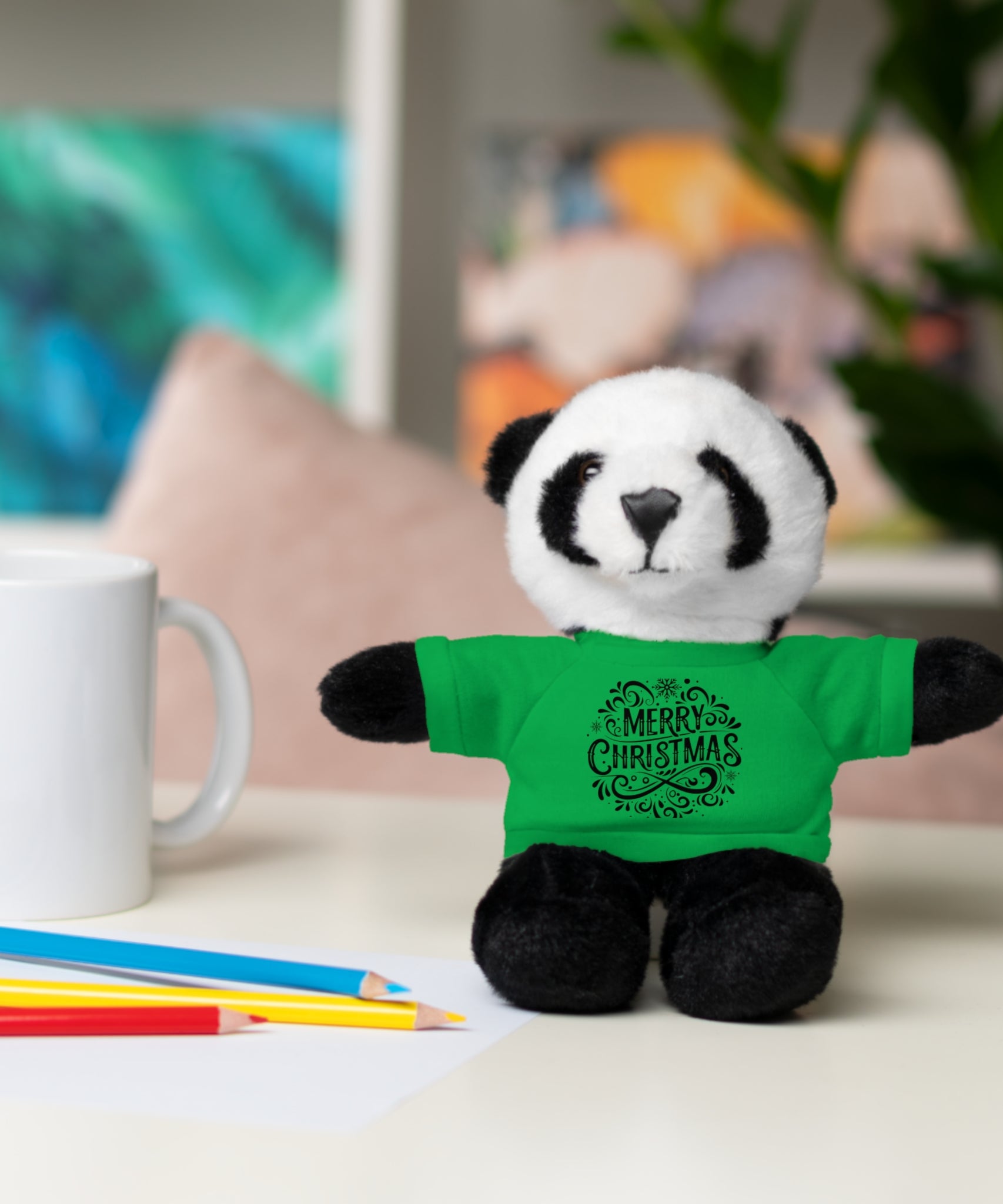 Festive Merry Christmas Stuffed Panda | Gallory Hive