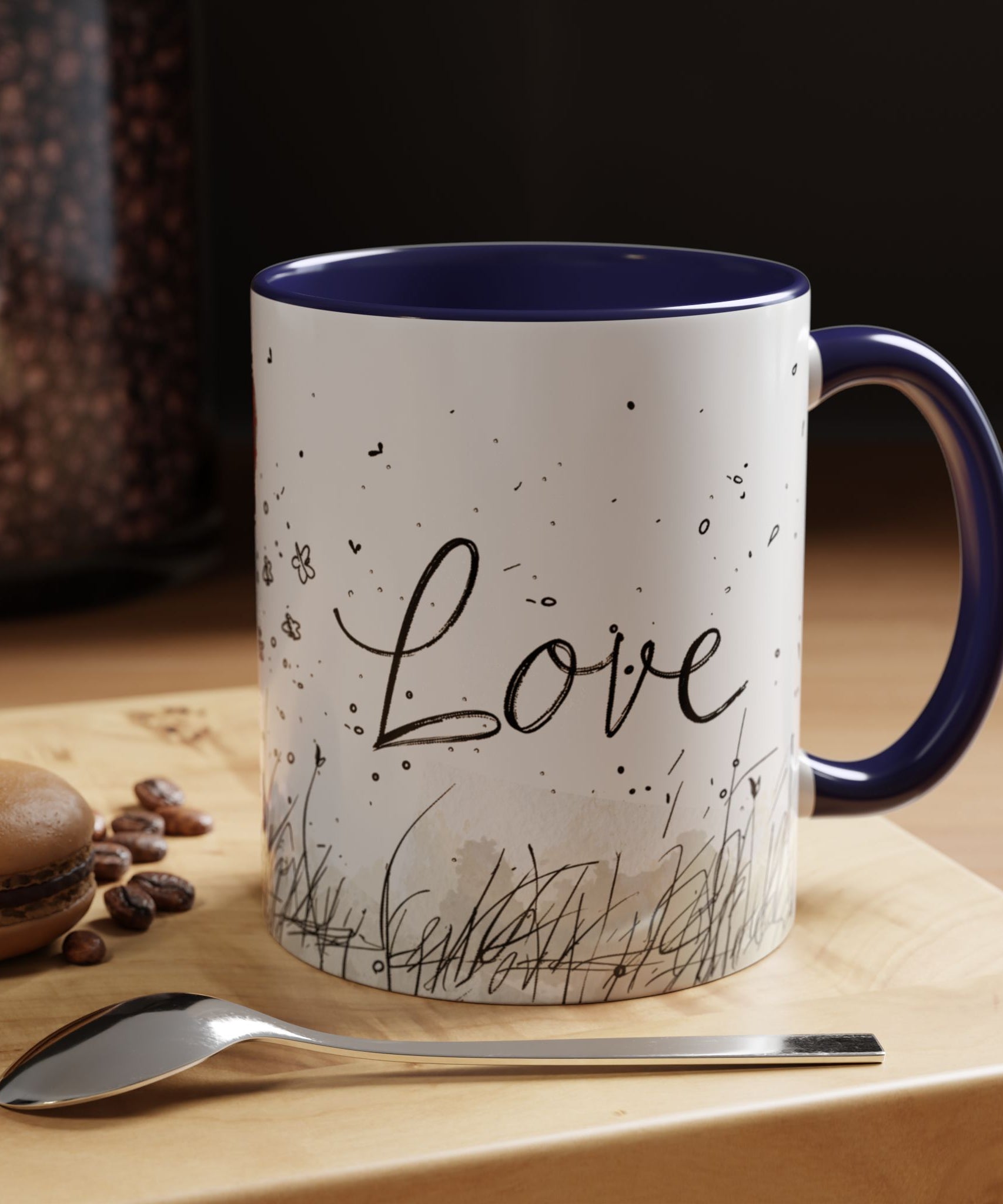 Love Heart Sketch Ceramic Coffee Mug | Gallory Hive