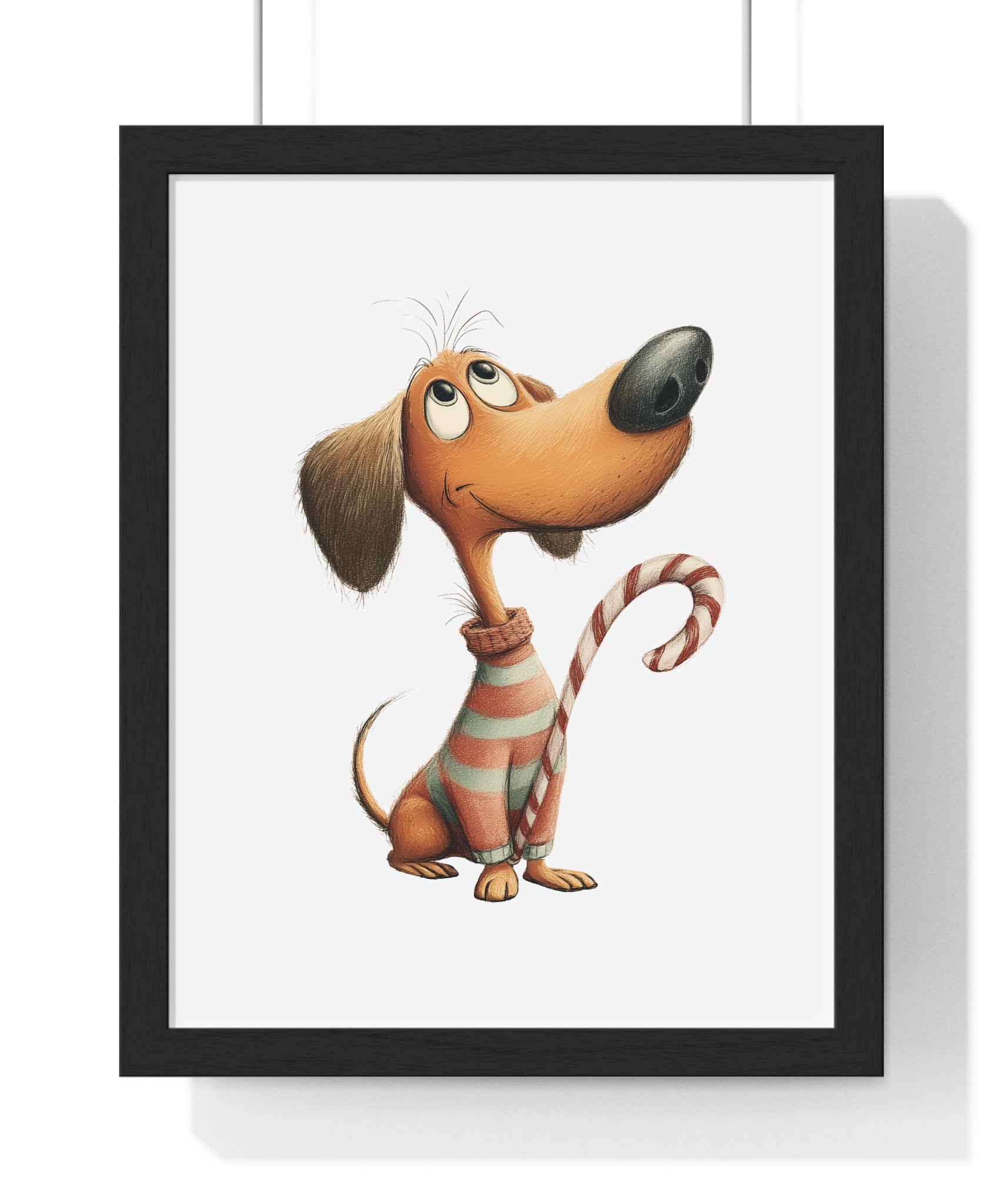 Candy Cane Dachshund – Wooden Wall Frame Home Decor