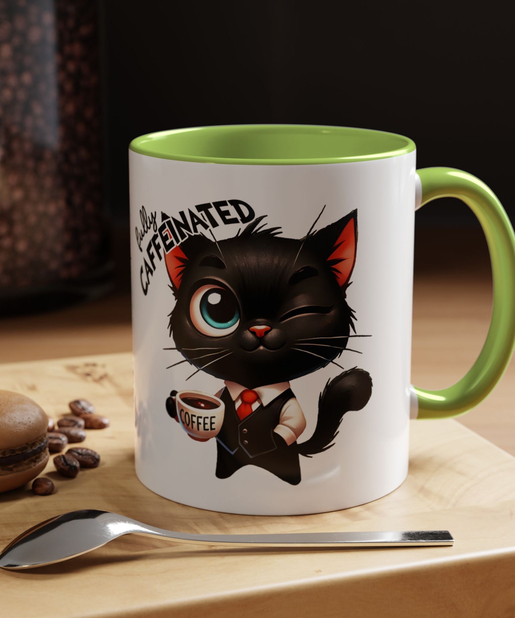 Cute Black Cat Accent Coffee Mug  Gallory Hive