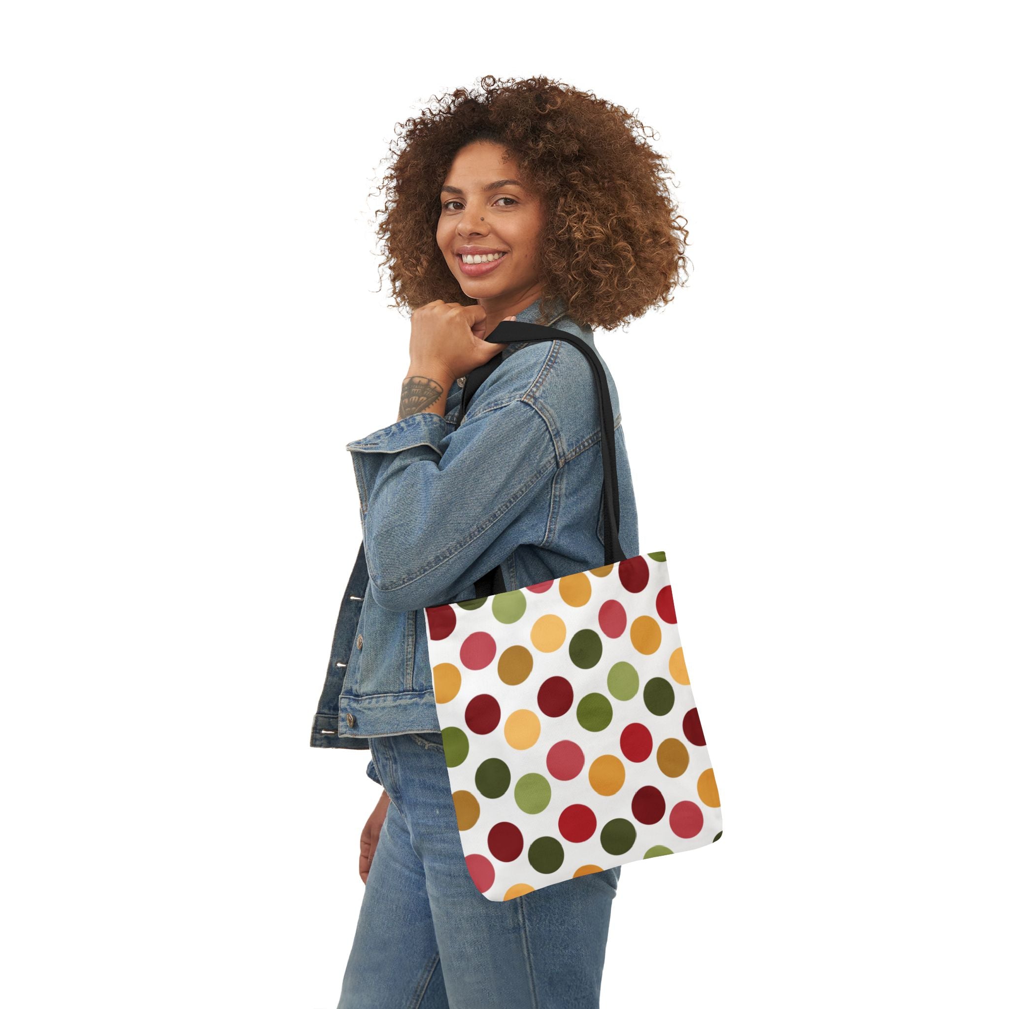 Colorful Polka Dot Canvas Tote Bag