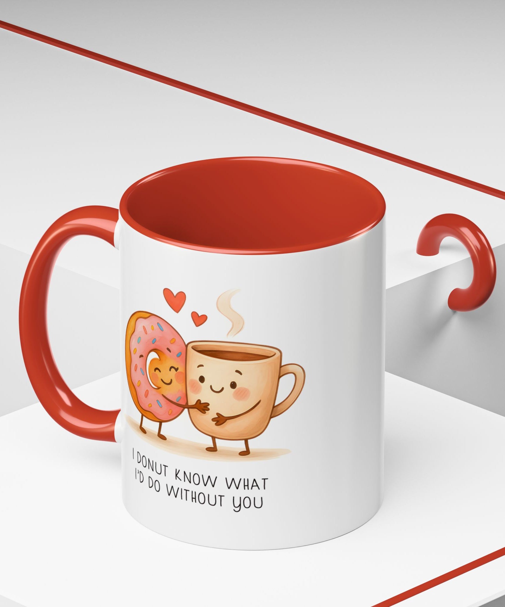 Cute Donut and Coffee Love Ceramic Mug | Gallory Hive