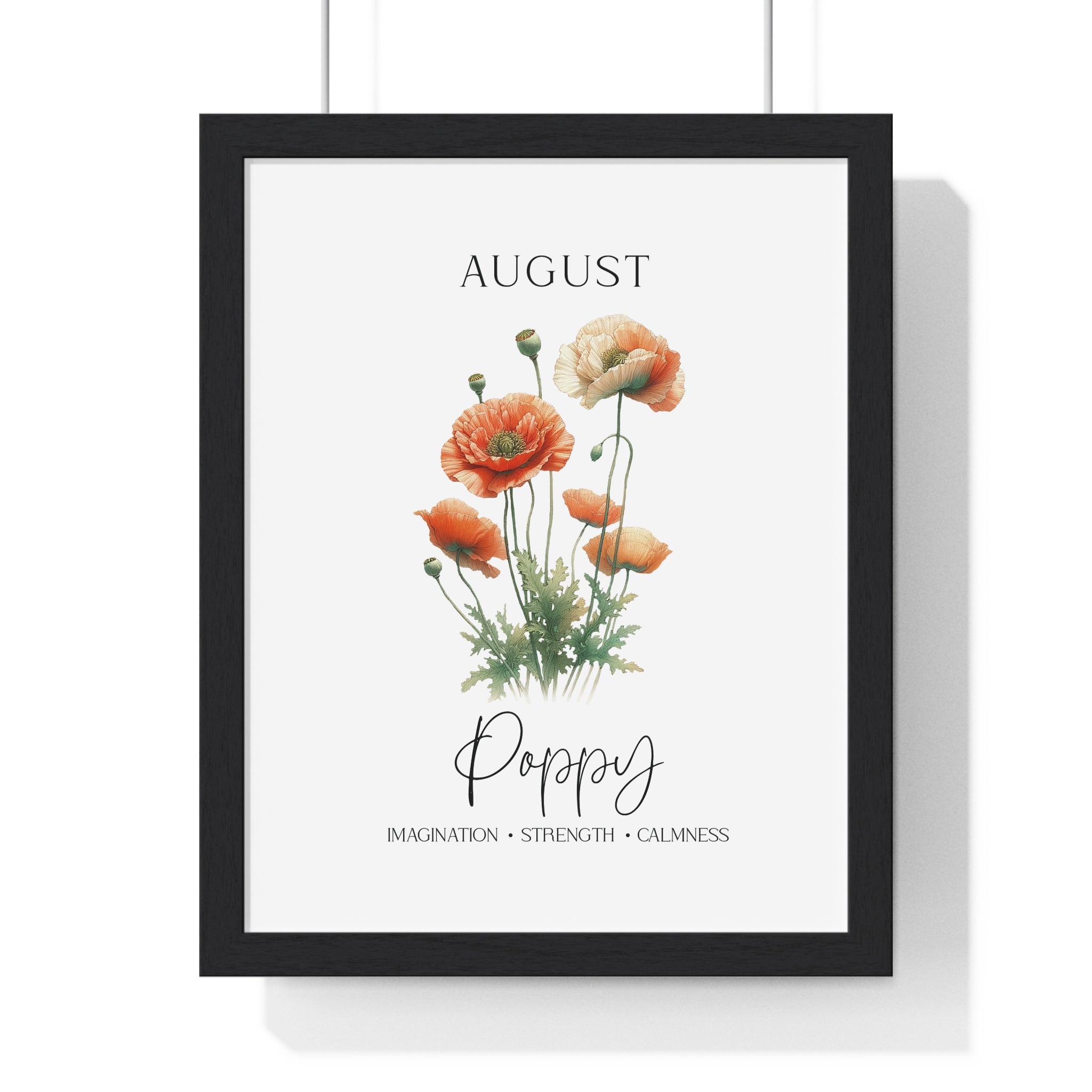 August Birth Flower Art – Poppy Framed Wall Print | Gallory Hive