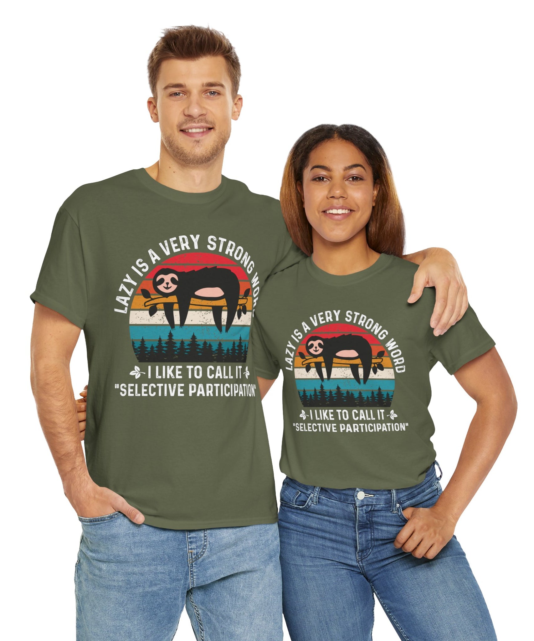Sloth Hiking Team Retro Sunset Tee