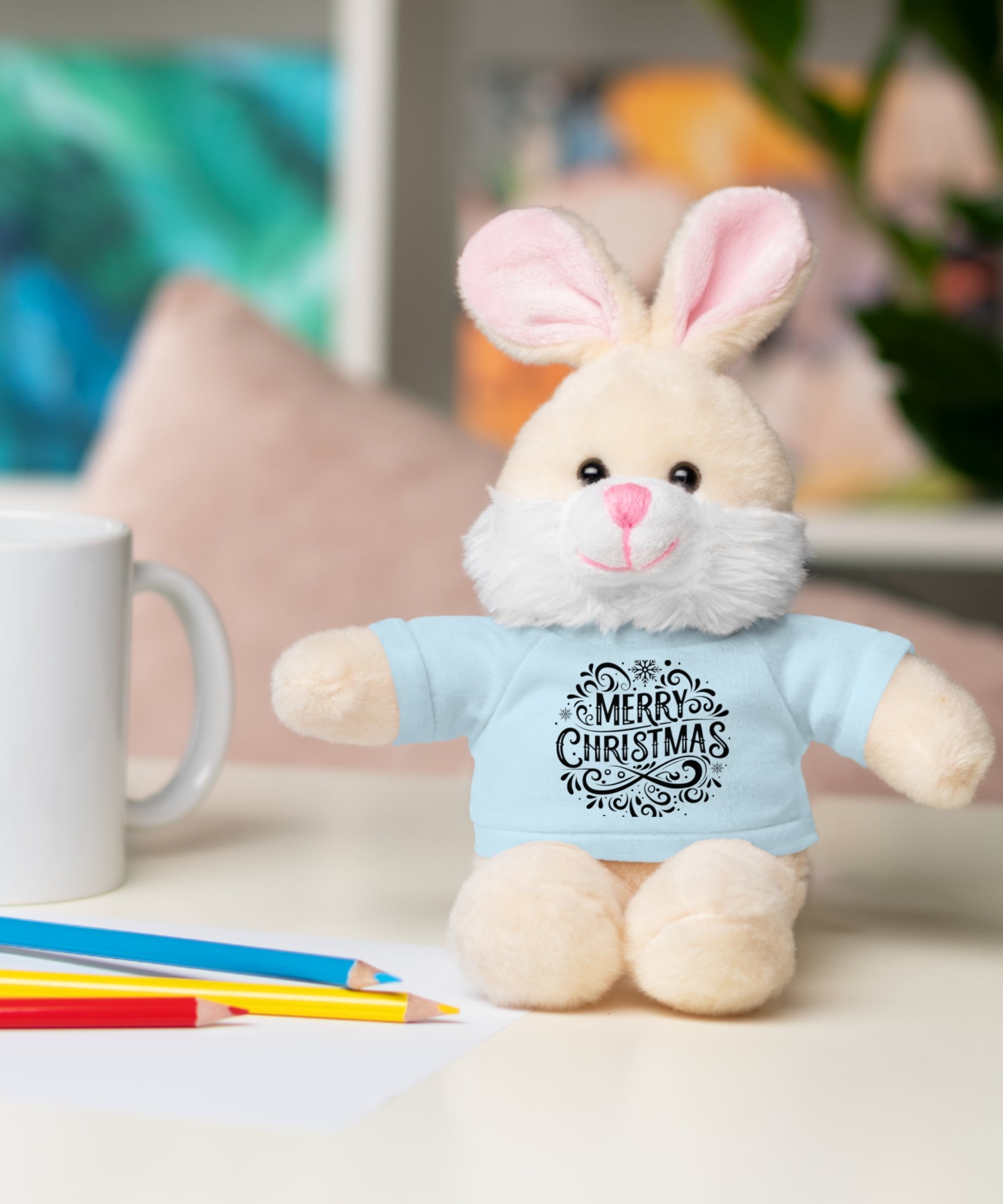 Festive Merry Christmas Stuffed Bunny | Gallory Hive