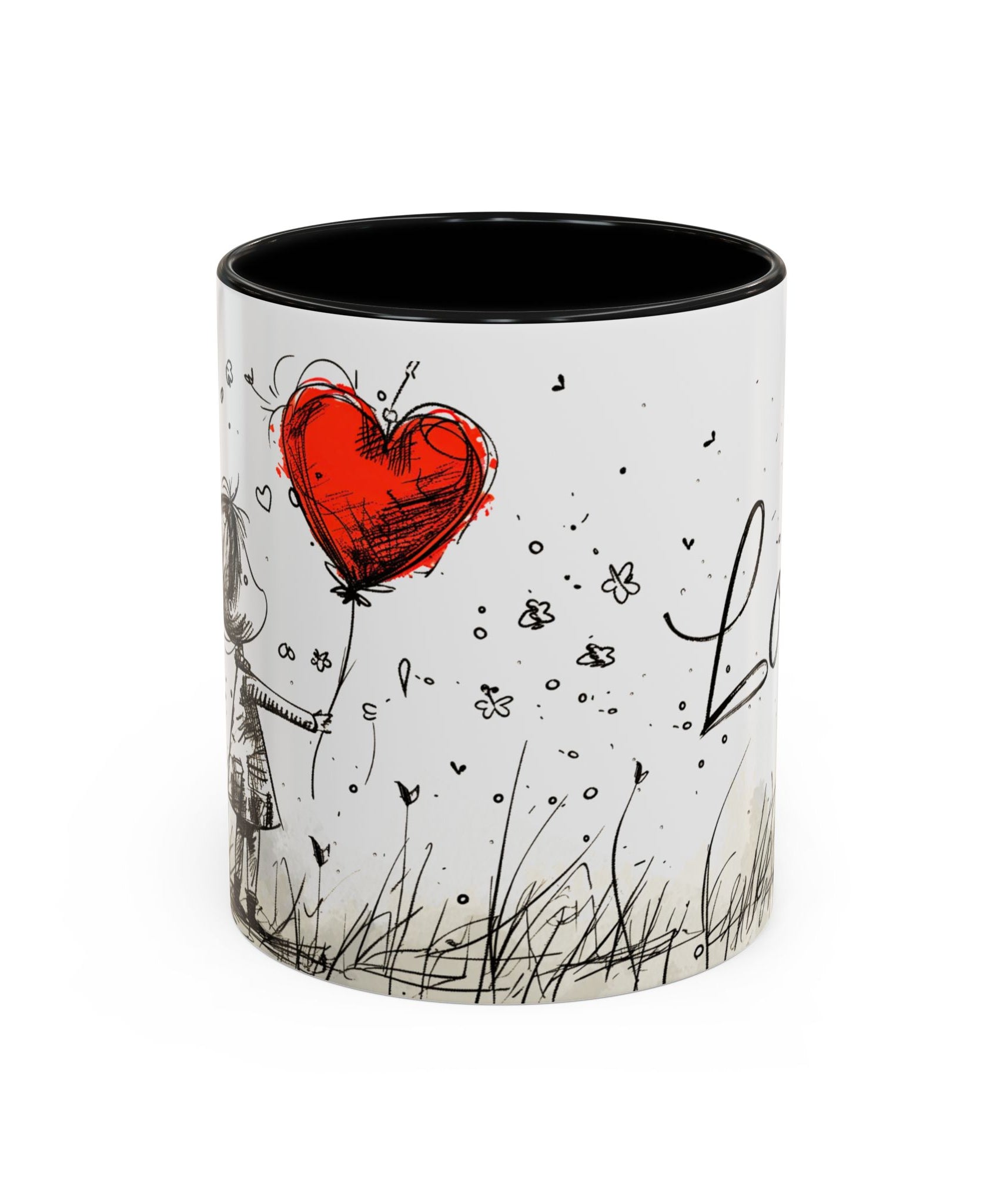 Love Heart Sketch Ceramic Coffee Mug | Gallory Hive